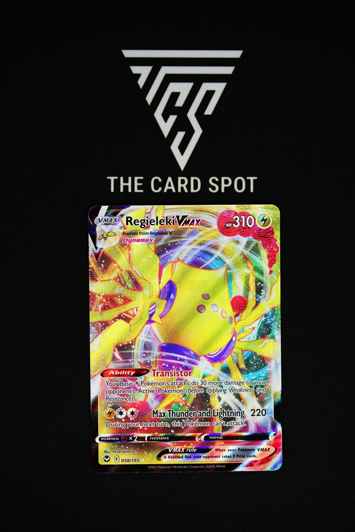 058/195 Regieleki Vmax - Pokemon Card THE CARD SPOT PTY LTD. 058/195 Regieleki Vmax - Pokemon Card THE CARD SPOT PTY LTD.