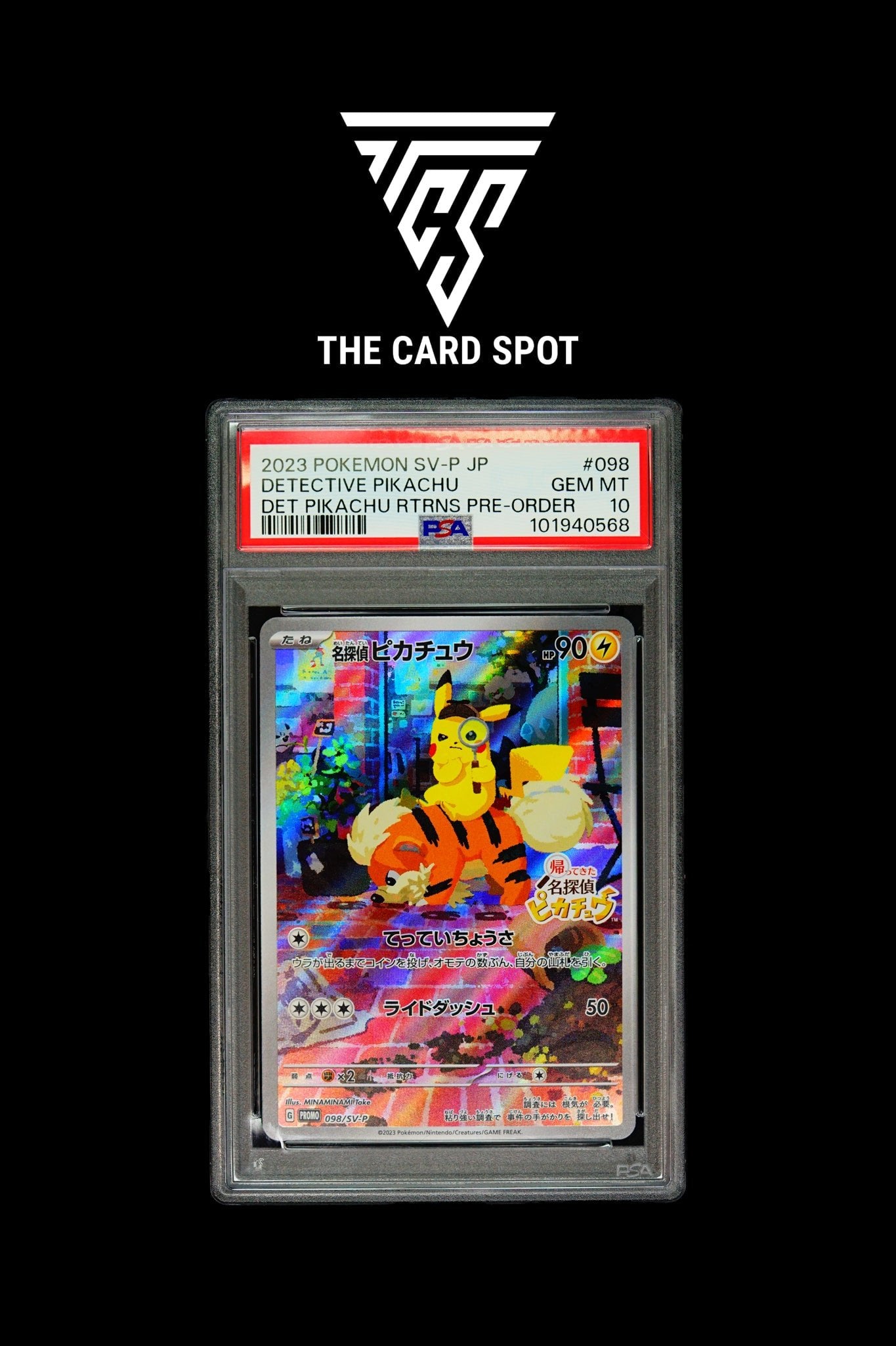 PSA 10 Pokemon Detective Pikachu 098/SV-P Japanese Promo Card PSA 10 Pokemon Detective Pikachu 098/SV-P Japanese Promo Card