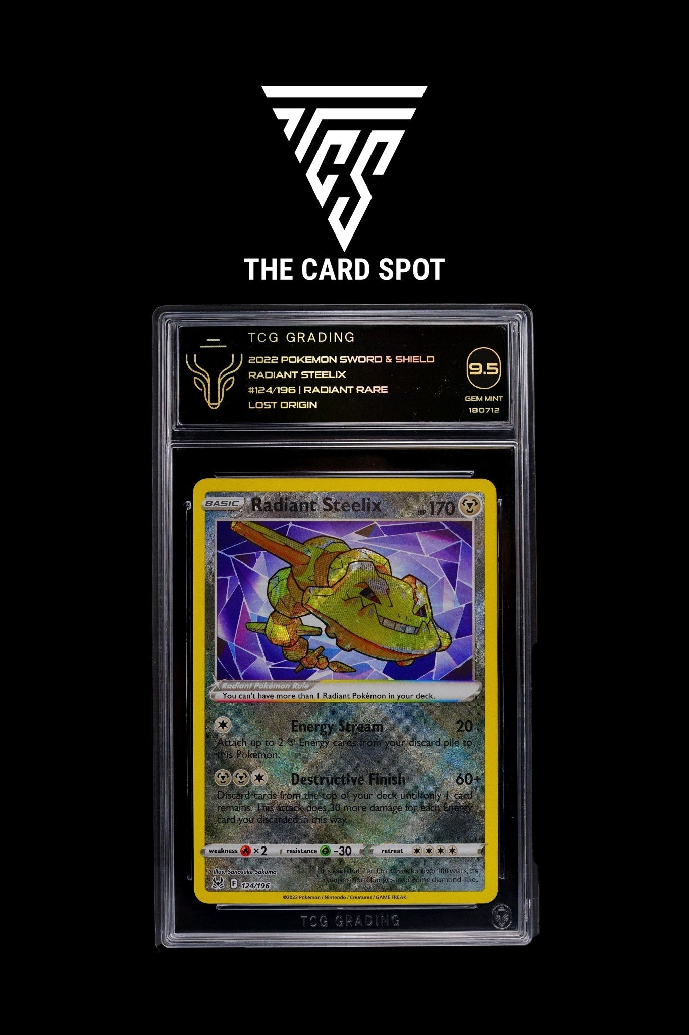 Pokemon TCG Lost Origin 124/196 Radiant Steelix Card Pokemon TCG Lost Origin 124/196 Radiant Steelix Card