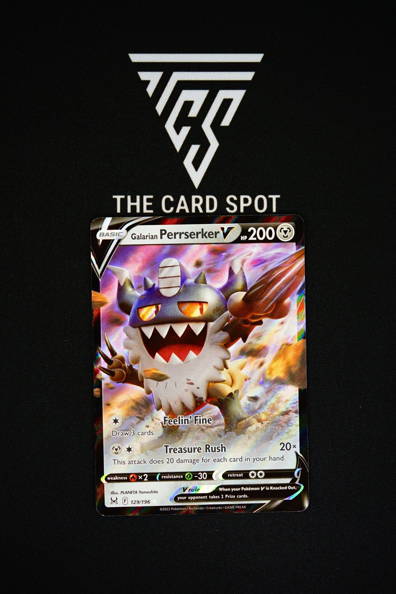 129/196 Perrserker V Pokemon Card THE CARD SPOT PTY LTD. 129/196 Perrserker V Pokemon Card THE CARD SPOT PTY LTD.