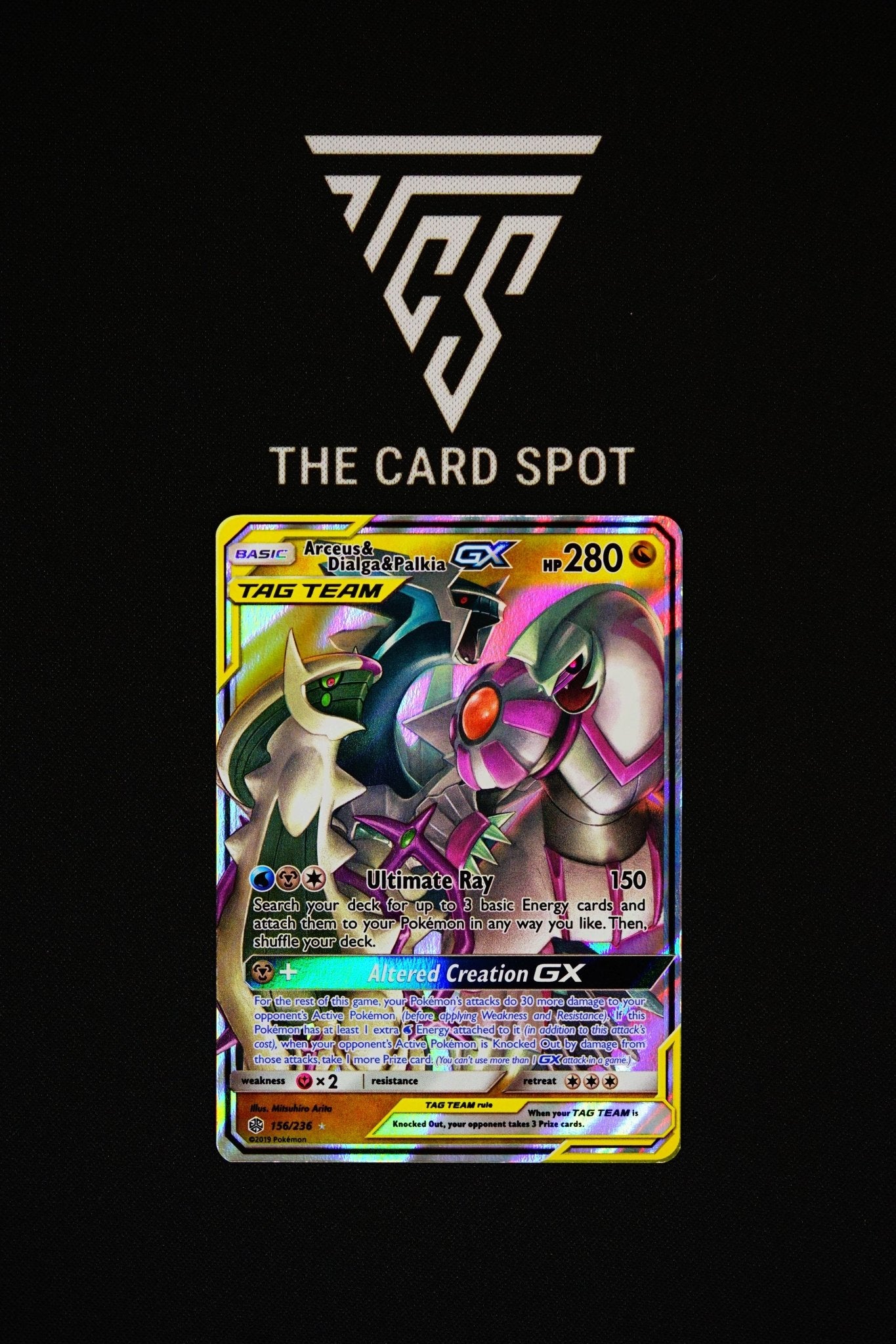 156/236 - Arceus & Dialga & Palkia GX TAG TEAM - Pokemon TCG - THE CARD SPOT PTY LTD.