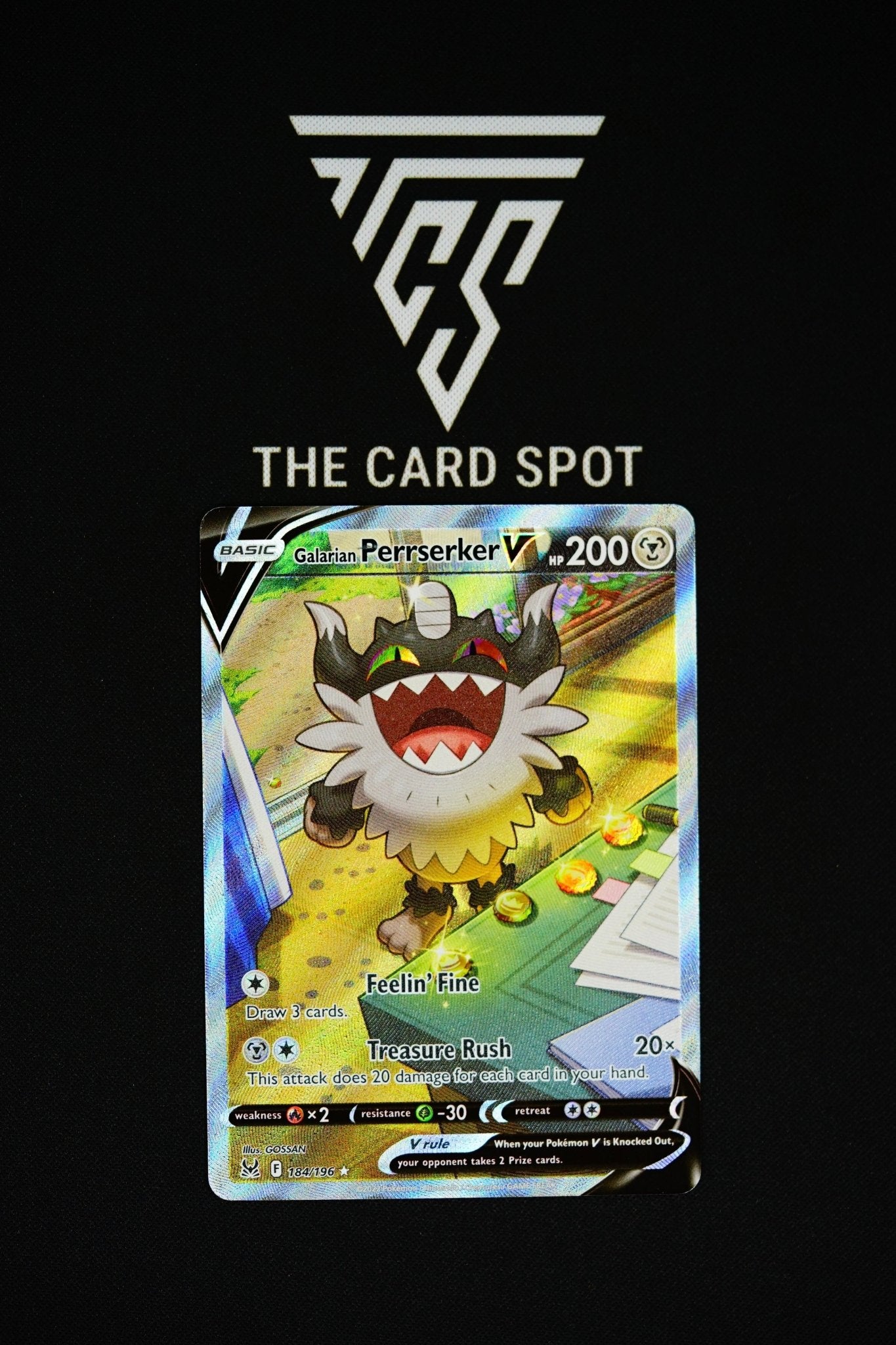 184/196 Galarian Perrserker V - Pokemon Card THE CARD SPOT PTY LTD. 184/196 Galarian Perrserker V - Pokemon Card THE CARD SPOT PTY LTD.