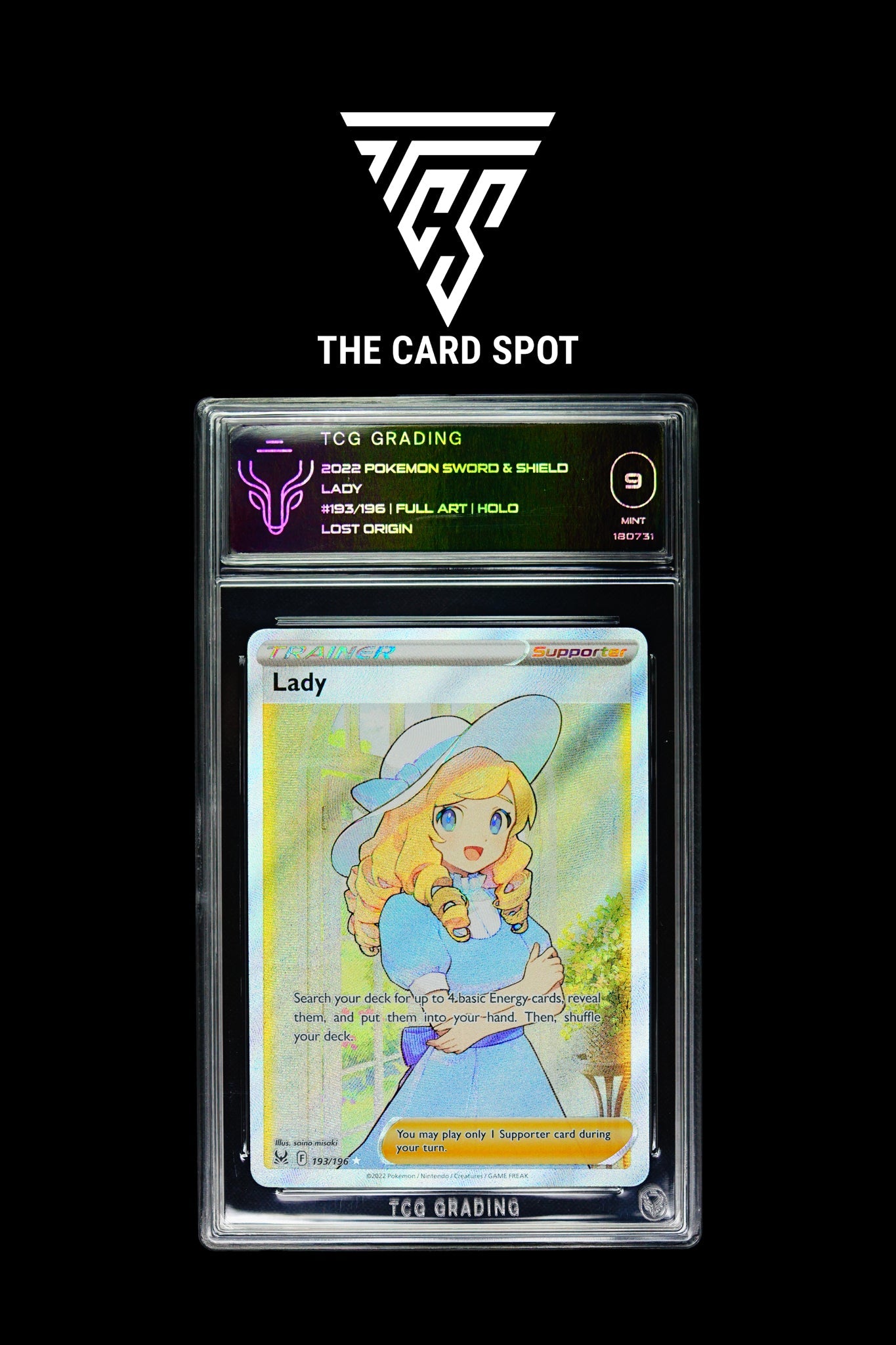 Pokemon TCG: Lady full art TCG 9 Mint - 193/196 THE CARD SPOT PTY LTD. Pokemon TCG: Lady full art TCG 9 Mint - 193/196 THE CARD SPOT PTY LTD.