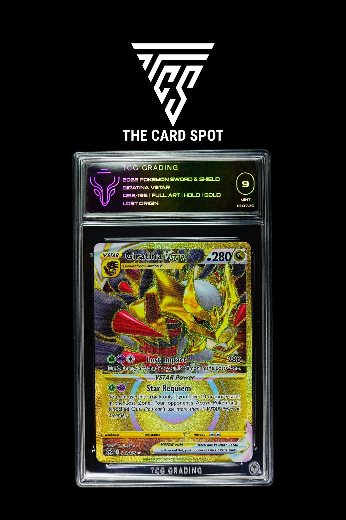 Pokemon Card: Giratina GOLD VSTAR 212/196 - TCG MINT 9 THE CARD SPOT PTY LTD. Pokemon Card: Giratina GOLD VSTAR 212/196 - TCG MINT 9 THE CARD SPOT PTY LTD.