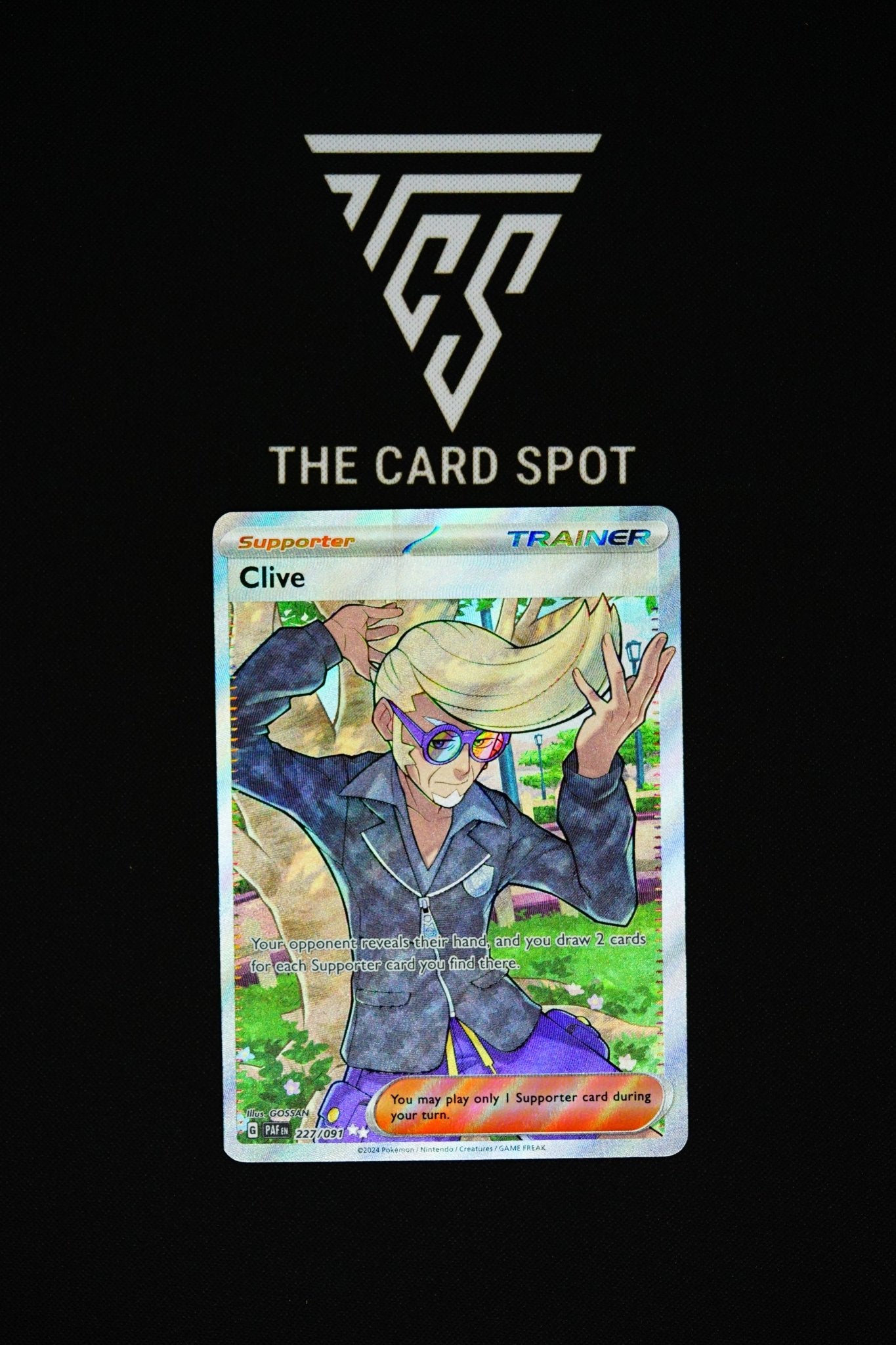clive pokemon card Clive - 227/091 Paldean Fates Full Art Trainer main image 0