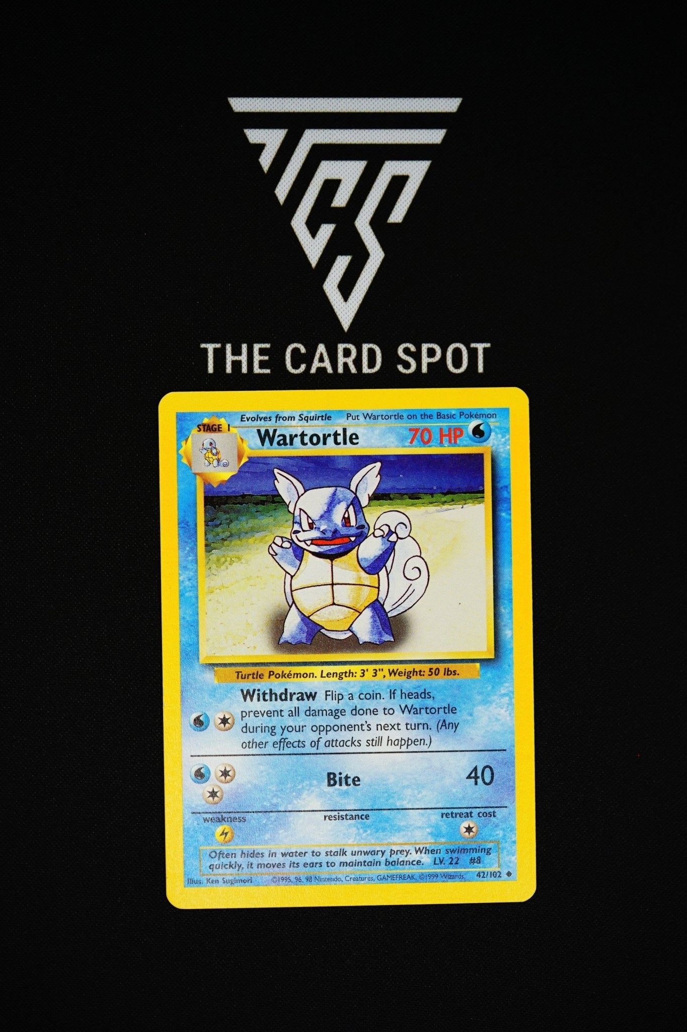wartortle pokemon card value 42 102 WARTORTLE - Base Set - 42/102 - Uncommon - Pokemon Card - Unlimited Edition