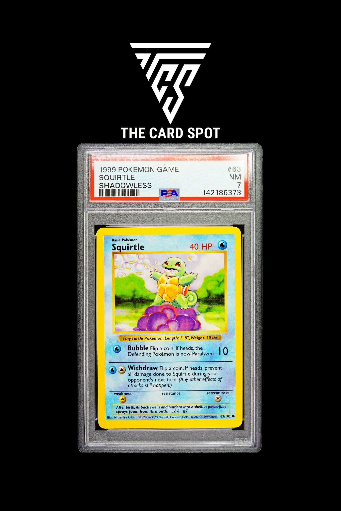 63/102 Squirtle PSA 7 - Pokemon TCG - THE CARD SPOT PTY LTD.