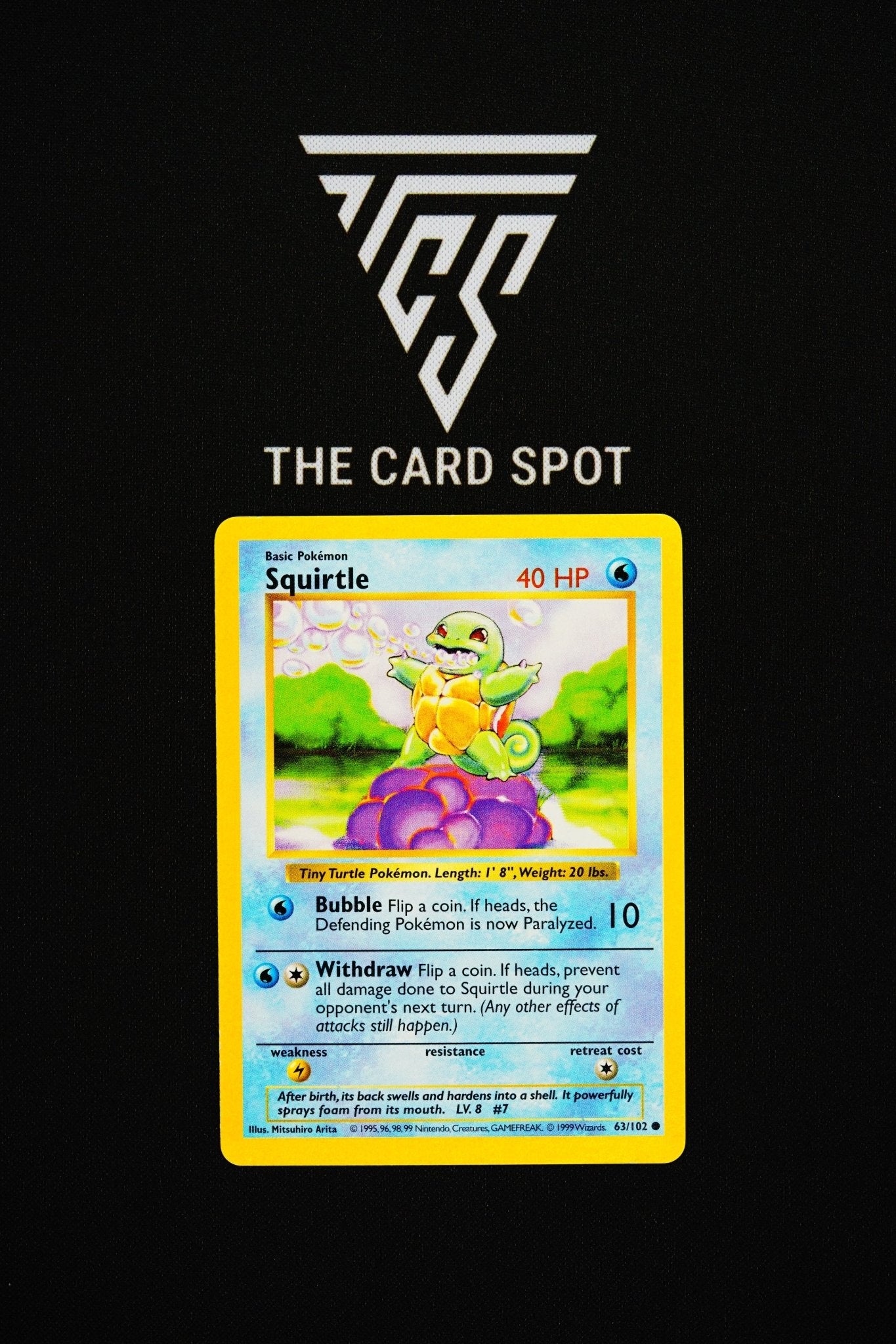 63/102 Squirtle Shadowless - Pokemon TCG - THE CARD SPOT PTY LTD.