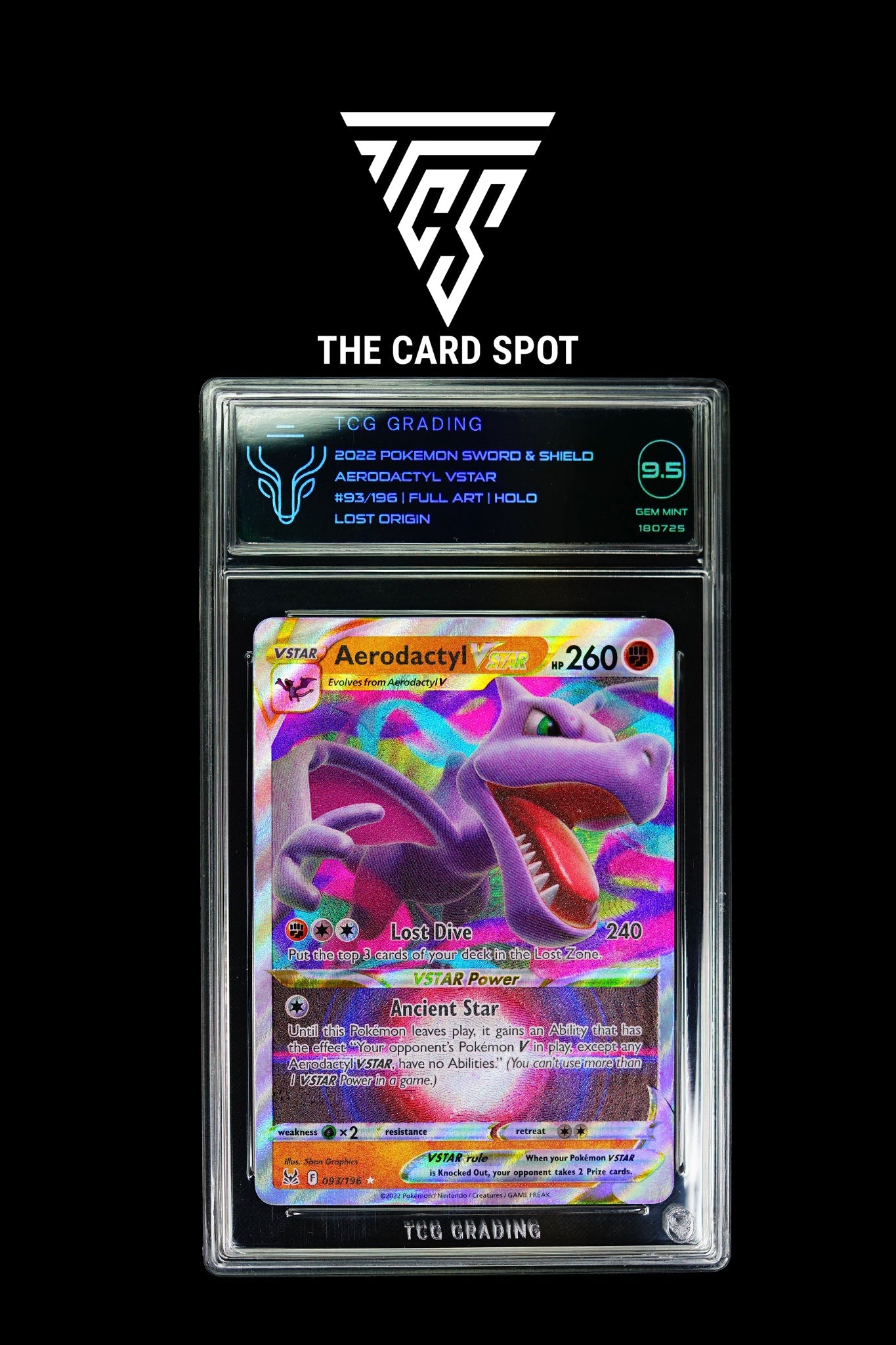 Pokemon Card:Aerodactyl 93/196 Purple Error Lost Origin TCG 9.5 – THE CARD  SPOT PTY LTD.