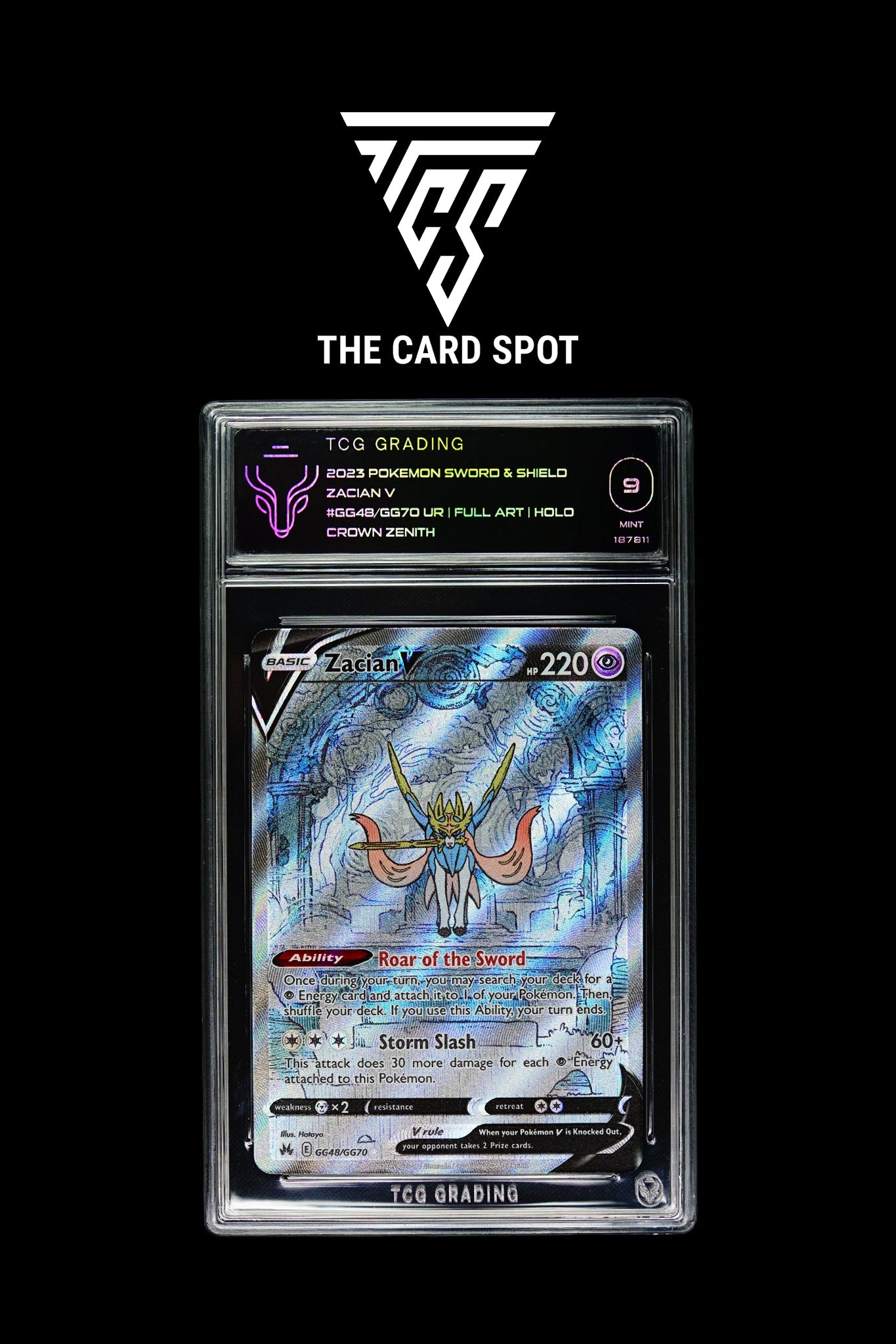 Pokemon Card: Zacian V GG48/GG70 Ultra Rare Full Art Holo Crown Zenith TCG 9 THE CARD SPOT PTY LTD. Pokemon Card: Zacian V GG48/GG70 Ultra Rare Full Art Holo Crown Zenith TCG 9 THE CARD SPOT PTY LTD.