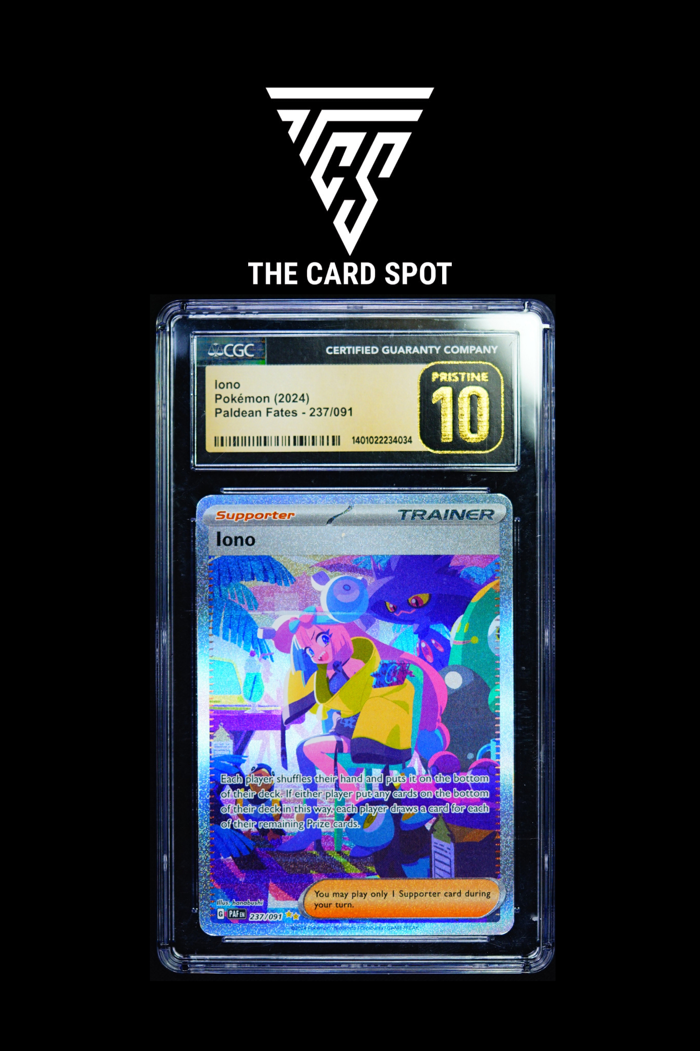 237/091 Iono CGC Pristine 10 - Pokemon TCG