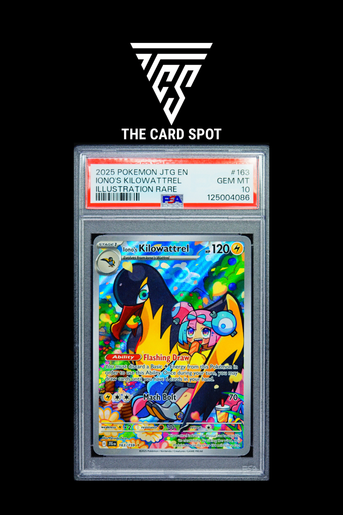 163/159 Iono's Kilowattrel PSA 10 - Pokemon TCG