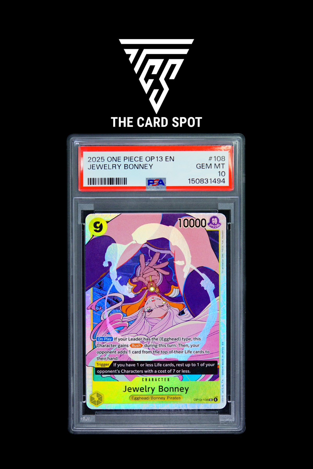 OP13-108 Jewelry Bonney PSA 10 - One Piece TCG - THE CARD SPOT PTY LTD.