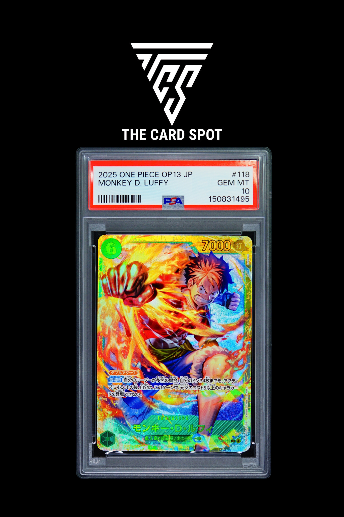 OP13-118 Monkey.D.Luffy PSA 10 - One PIece TCG - THE CARD SPOT PTY LTD.