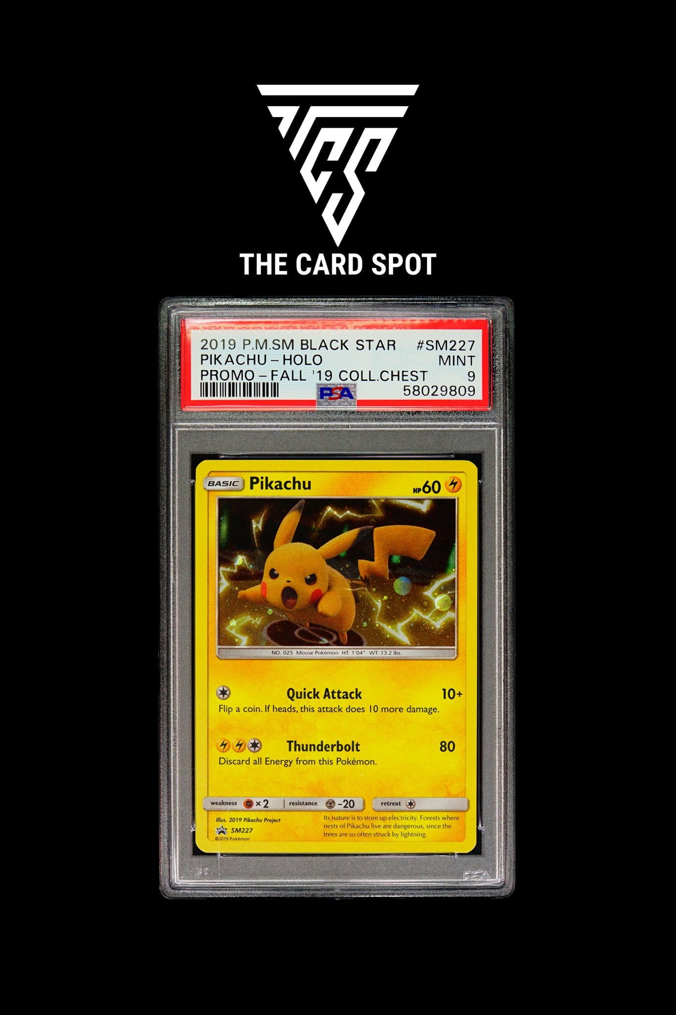 e3 pikachu pokemon card SM227 Pikachu PSA 9