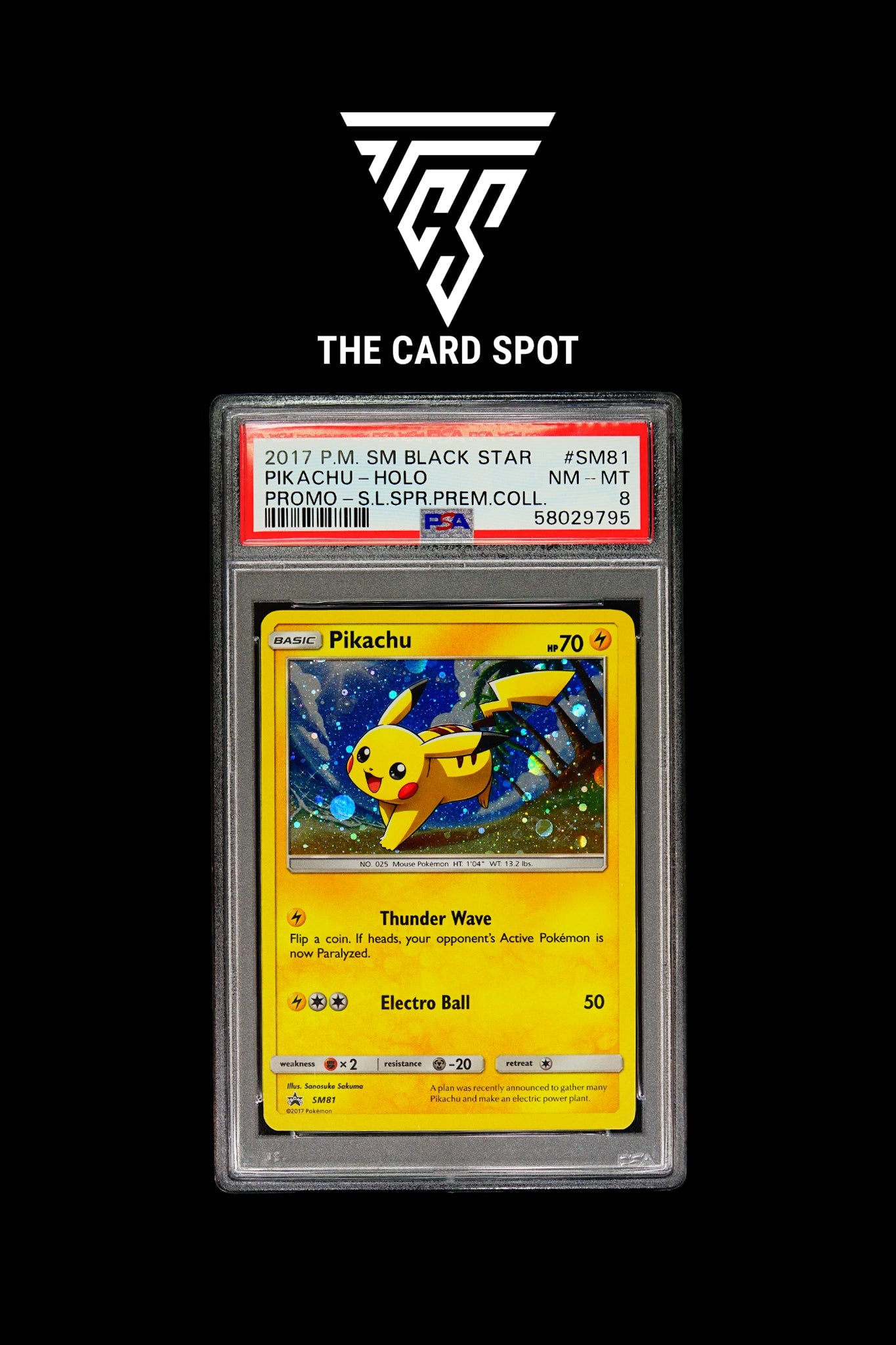 SM81 Pikachu PSA 8 - Pokemon TCG - THE CARD SPOT PTY LTD.