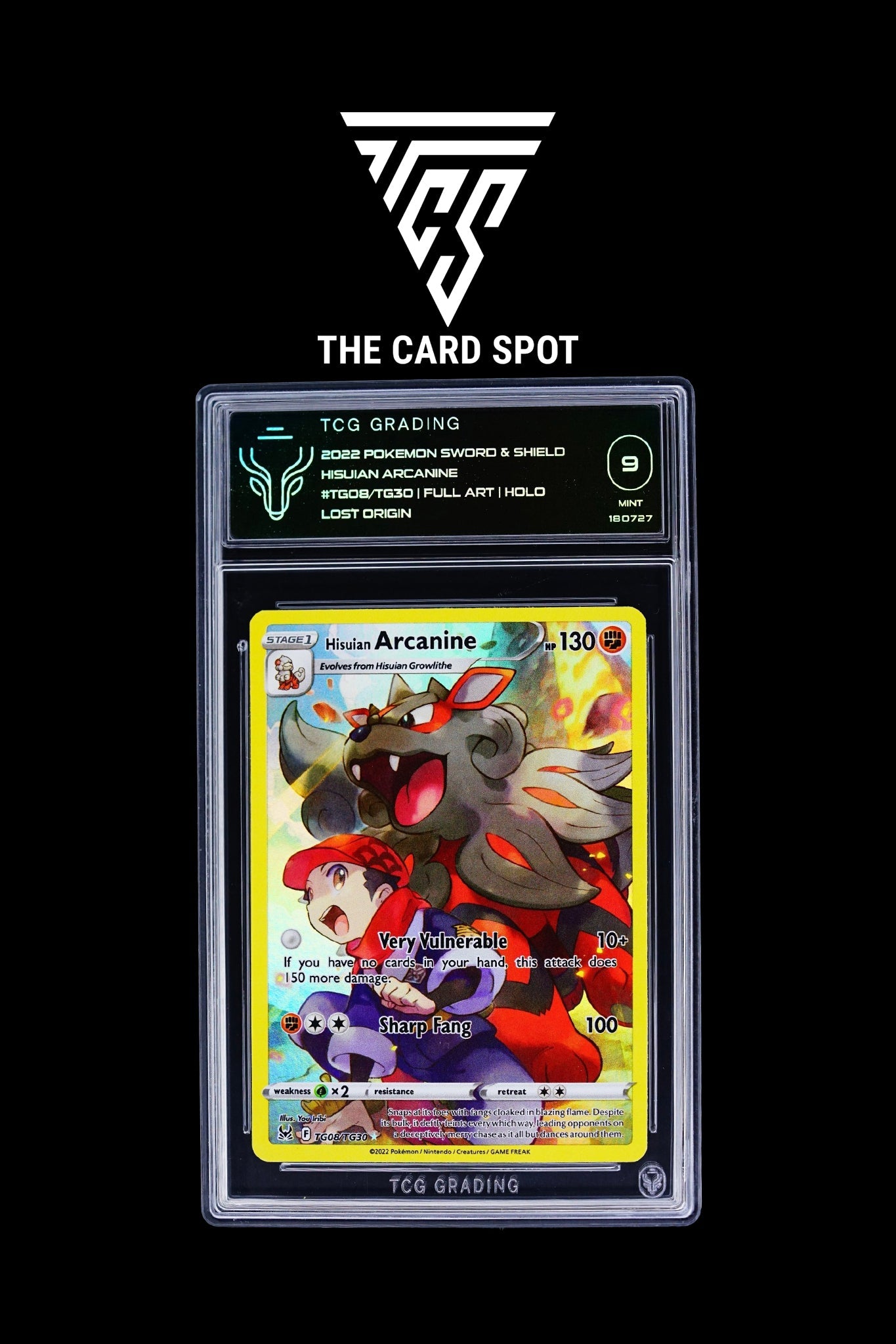Pokemon Card: Arcanine full art TG08/TG30 - MINT 9 THE CARD SPOT PTY LTD. Pokemon Card: Arcanine full art TG08/TG30 - MINT 9 THE CARD SPOT PTY LTD.
