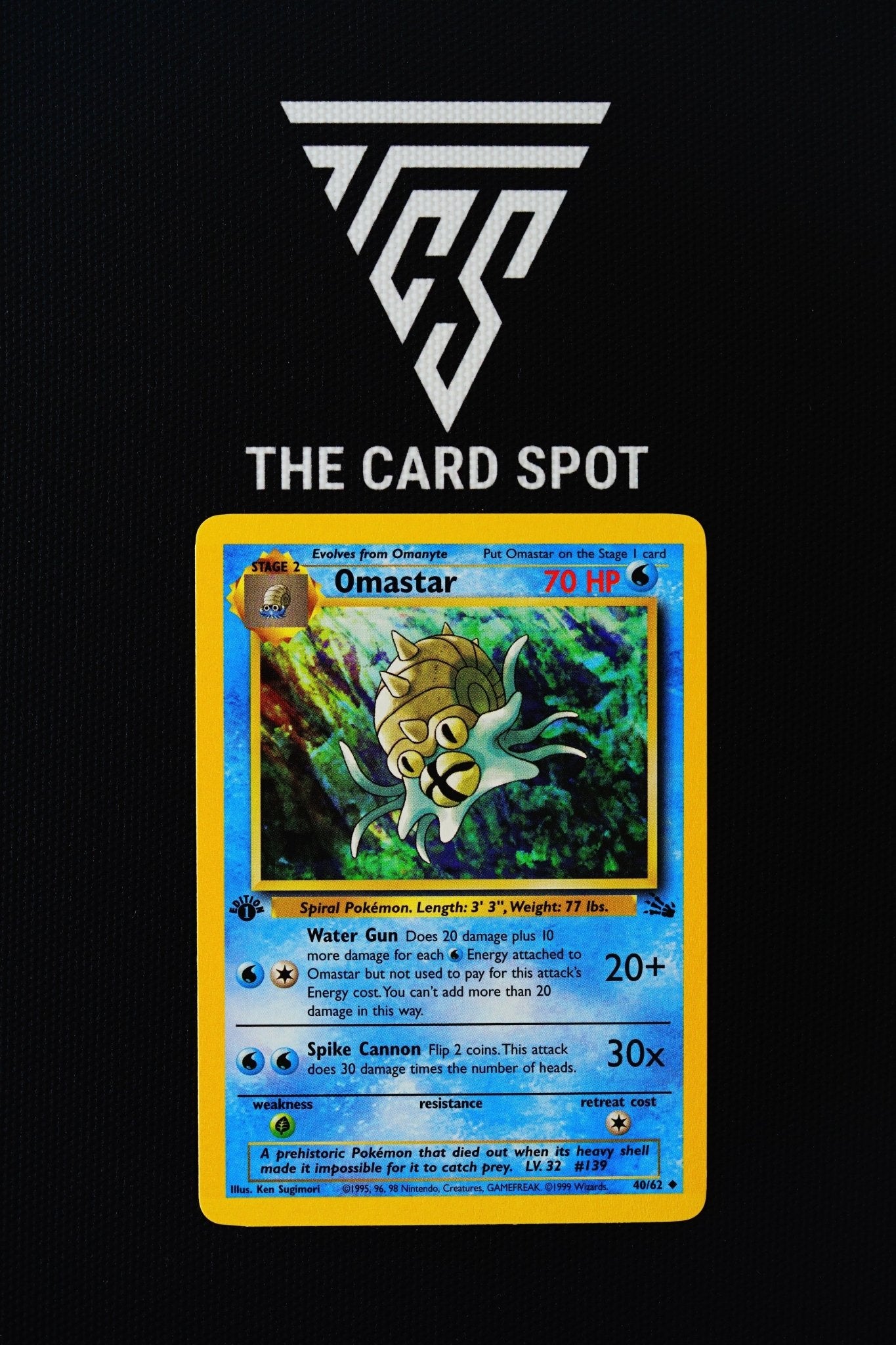 40/62 Omastar 1st Edition Fossil - Pokemon TCG THE CARD SPOT PTY LTD. 40/62 Omastar 1st Edition Fossil - Pokemon TCG THE CARD SPOT PTY LTD.