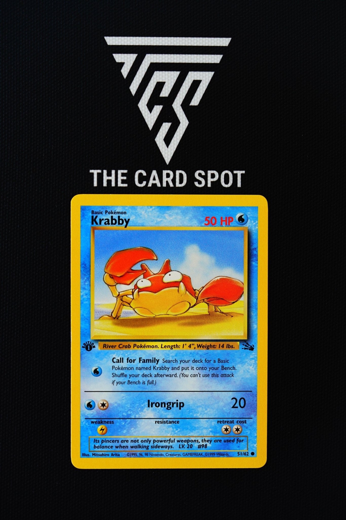 51/62 Krabby 1st Edition Fossil - Pokemon TCG THE CARD SPOT PTY LTD. 51/62 Krabby 1st Edition Fossil - Pokemon TCG THE CARD SPOT PTY LTD.