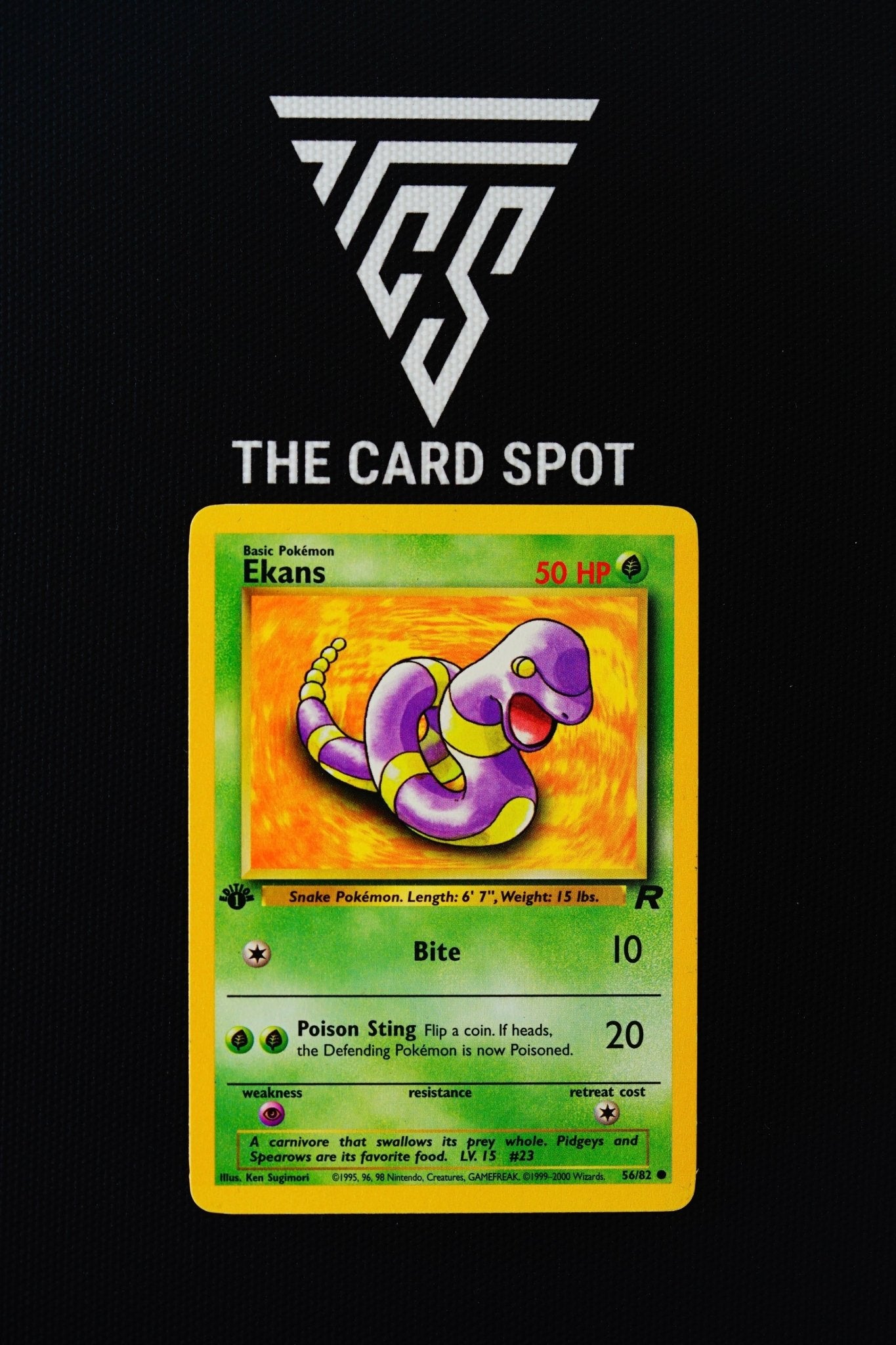 Ekans 1st Edition Team Rocket 56/82 - Pokemon TCG THE CARD SPOT PTY LTD. Ekans 1st Edition Team Rocket 56/82 - Pokemon TCG THE CARD SPOT PTY LTD.