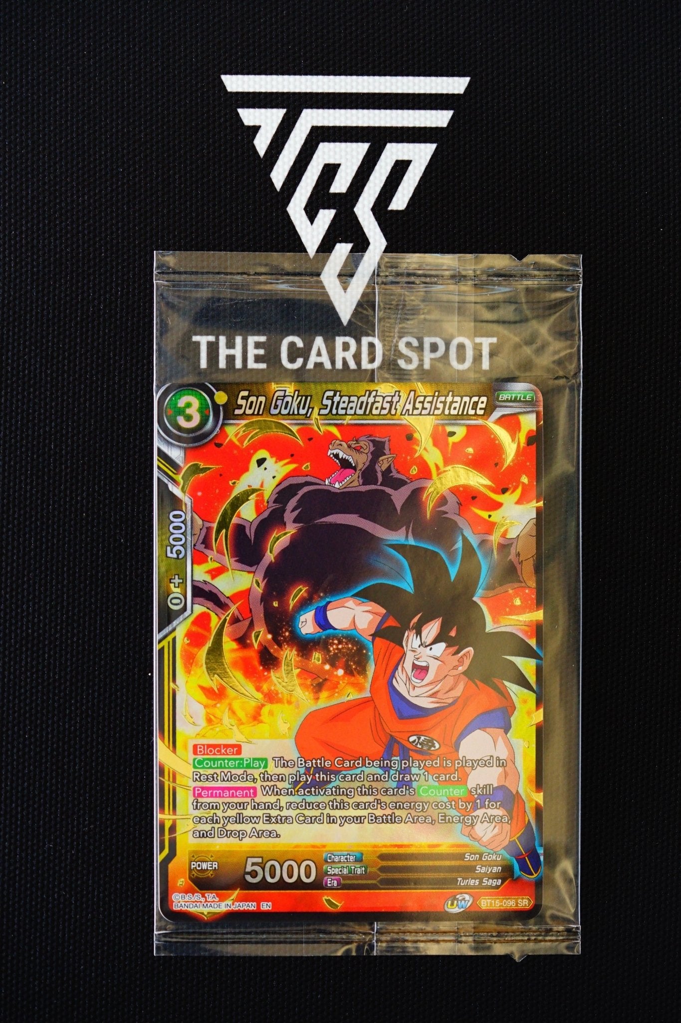 BT15 - 096 SR - Son Goku, Steadfast Assistance - SEALED Dragon Ball TCG - THE CARD SPOT PTY LTD.