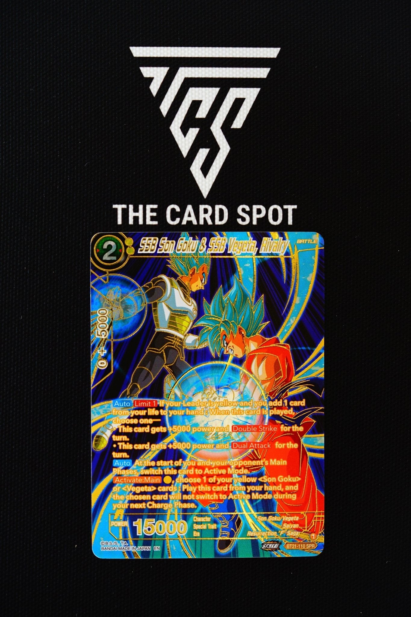 BT21 - 110 SPR - SSB Son Goku & SSB Vegeta, Rivalry - Dragon Ball TCG - THE CARD SPOT PTY LTD.