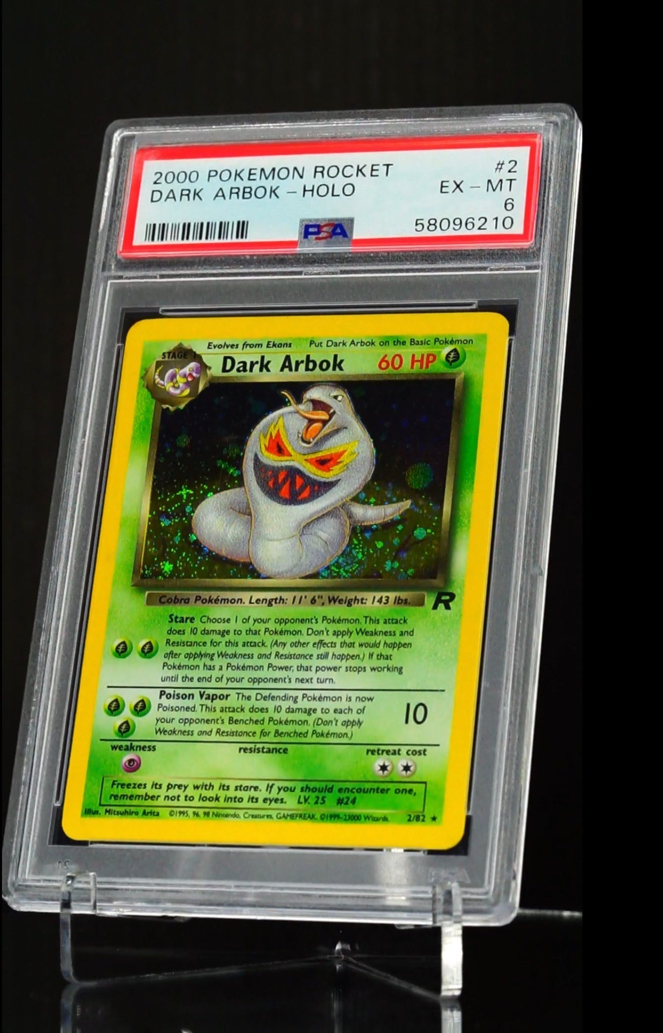 psa 6 pokemon card Team Rocket Pokemon Card: Dark Arbok Holo PSA 6 – THE CARD SPOT PTY LTD