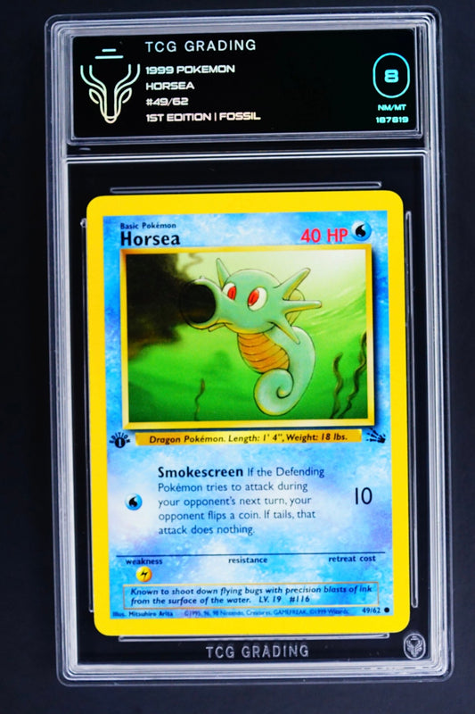 Pokemon Card: Horsea 49/62 Fossil 1st Edition TCG 8 - THE CARD SPOT PTY LTD.