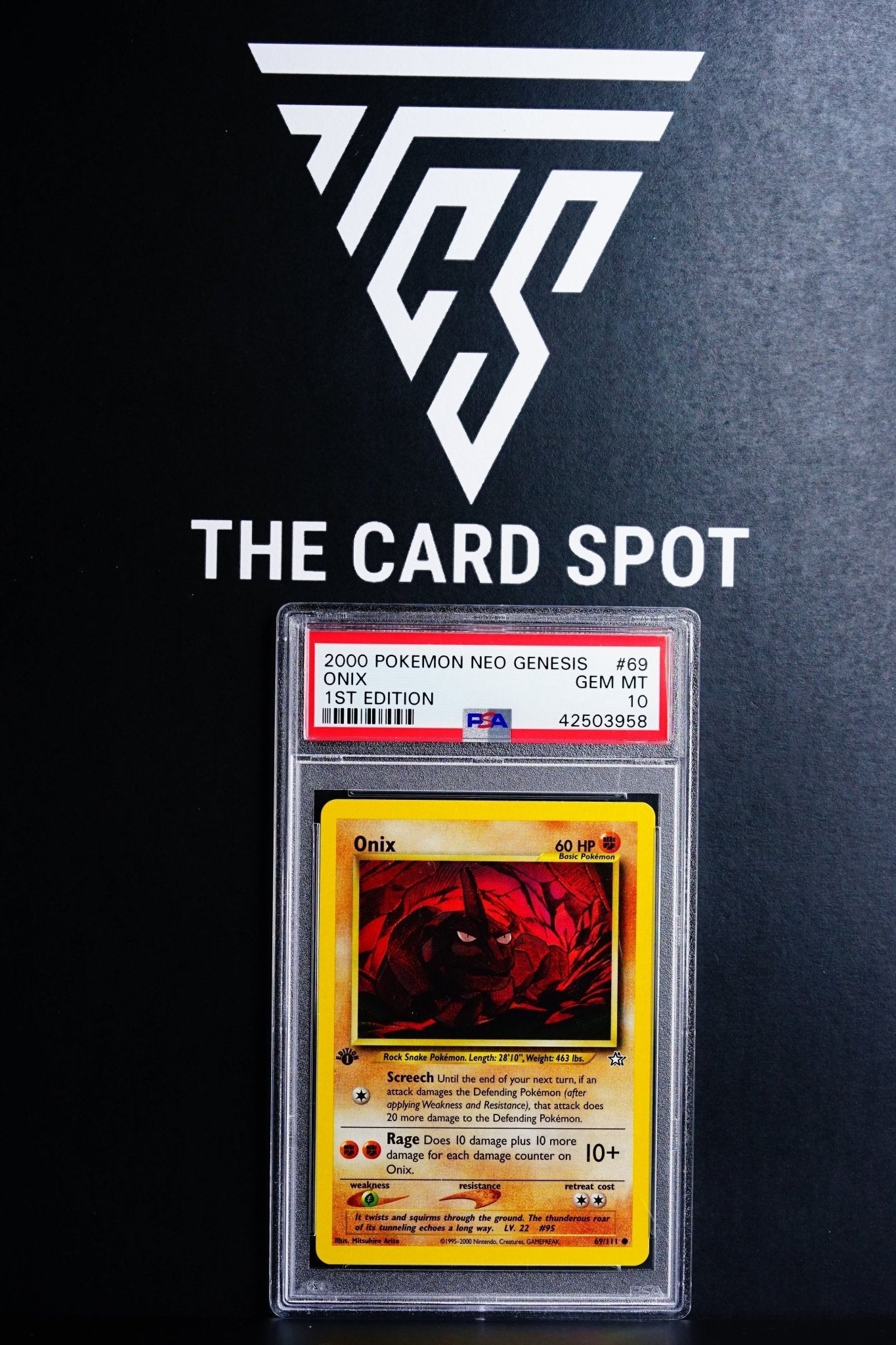 Pokemon Card: ONIX 1st edition PSA 10 THE CARD SPOT PTY LTD. Pokemon Card: ONIX 1st edition PSA 10 THE CARD SPOT PTY LTD.