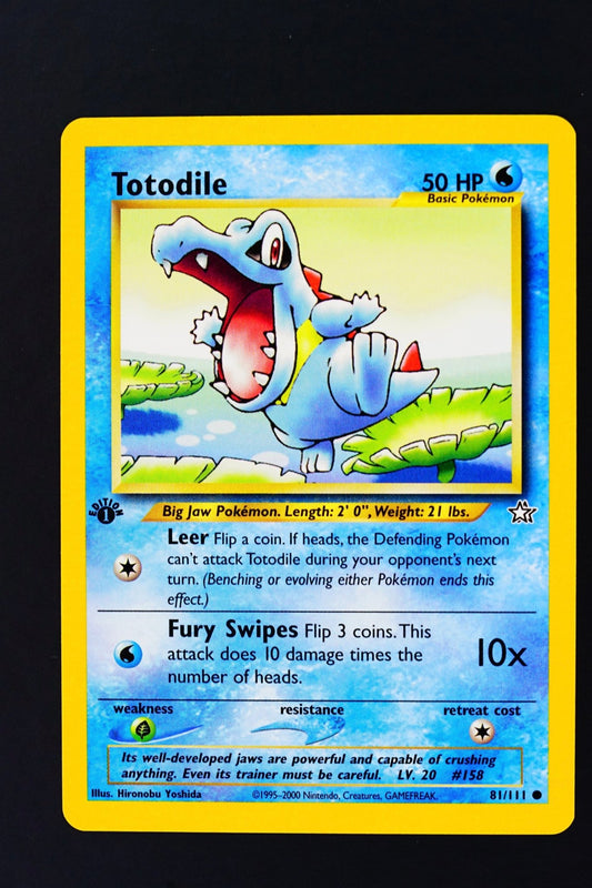 Pokemon - Totodile 1st edtion 81/111 Neo Genesis Rare - THE CARD SPOT PTY LTD.