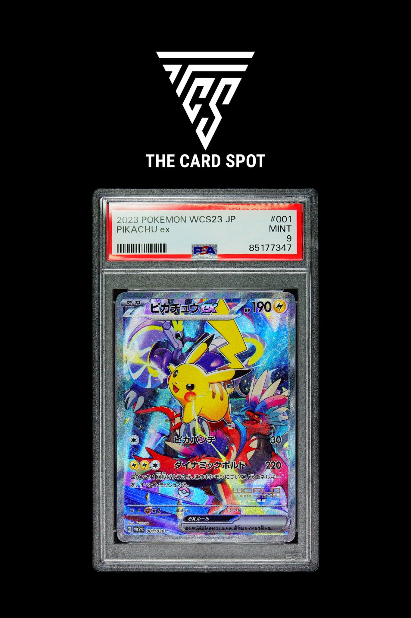 001/030 - Pikachu EX WCS23 PSA 9 - Pokemon TCG - THE CARD SPOT PTY LTD.