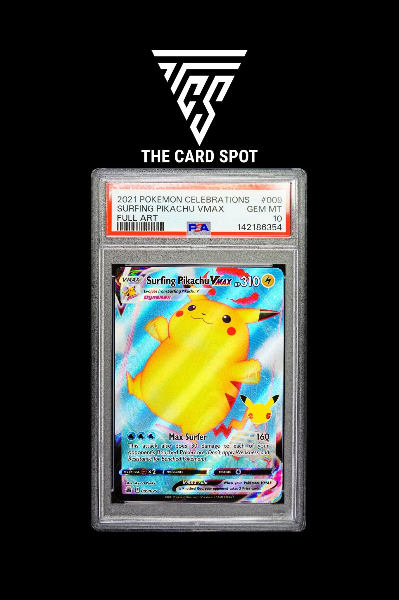 009/025 Surfing Pikachu PSA 10 - Pokemon TCG - THE CARD SPOT PTY LTD.