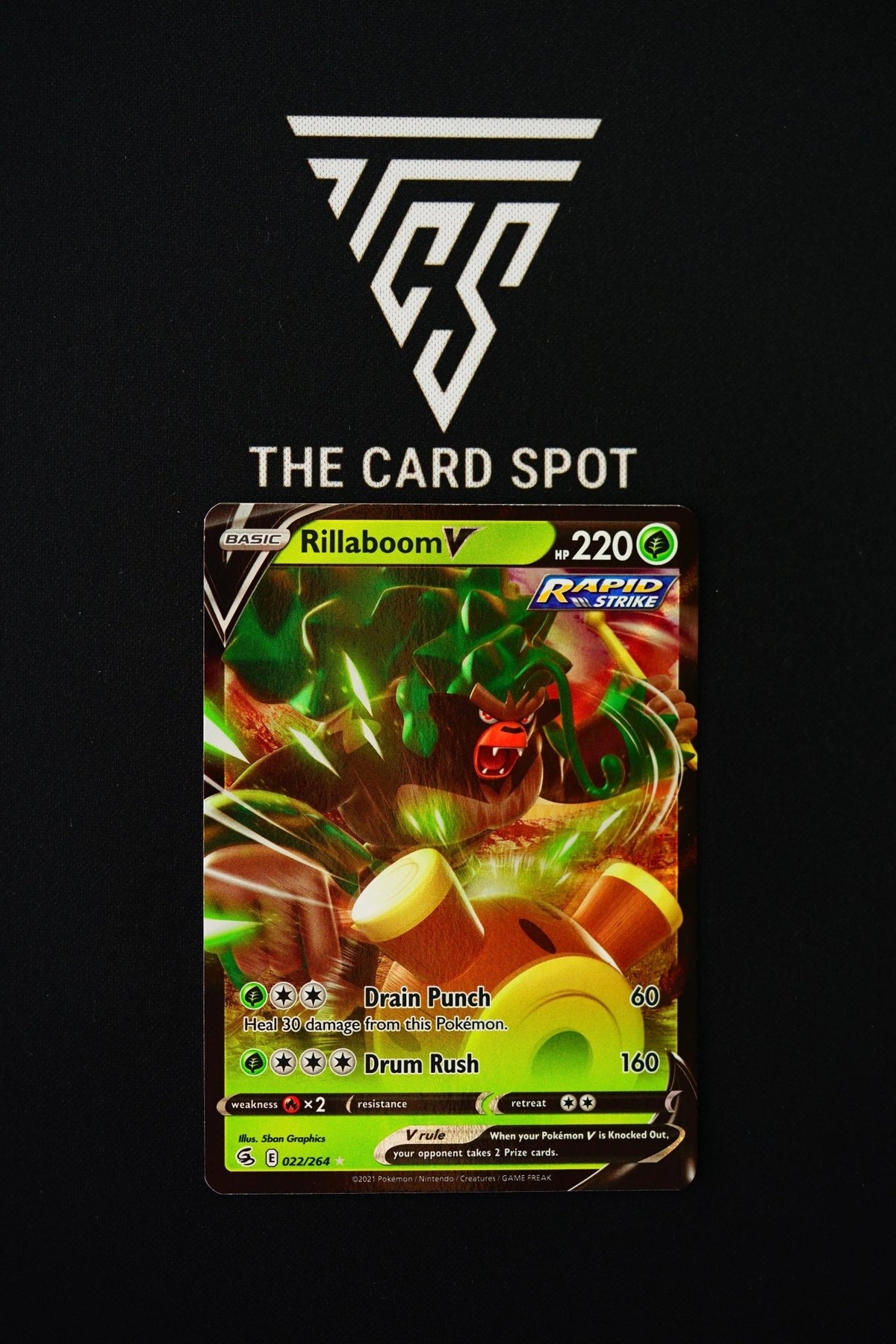 Pokemon Cards Rilaaboom 022/264 Rillaboom V - Pokemon TCG - THE CARD SPOT PTY LTD.