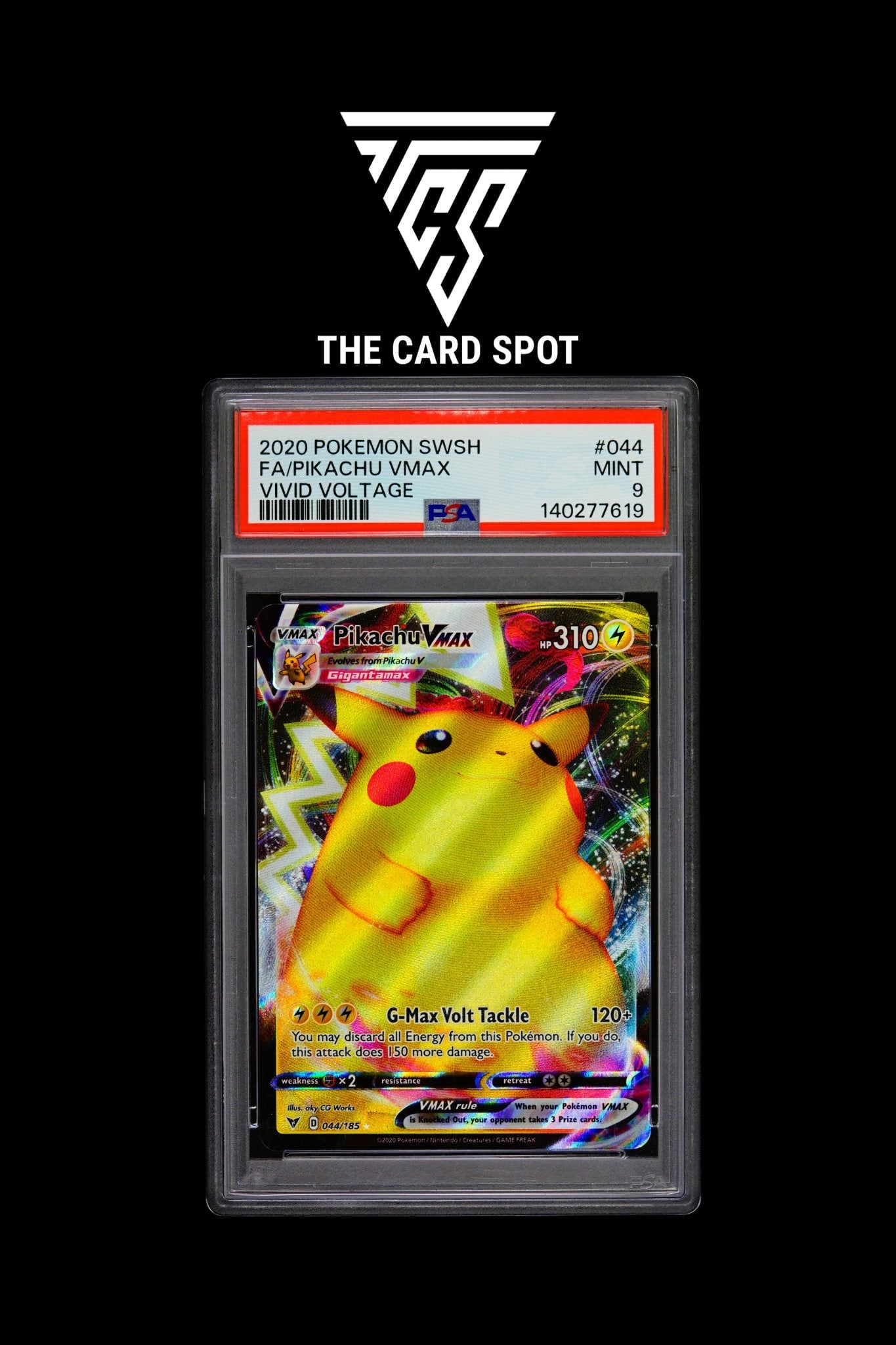 044/185 Pikachu Vmax PSA 9 - Pokemon TCG - THE CARD SPOT PTY LTD.