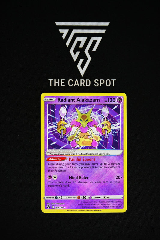 059/195 Radiant Alakazam Pokemon Card - THE CARD SPOT PTY LTD.Pokemon Raw CardsPokémon
