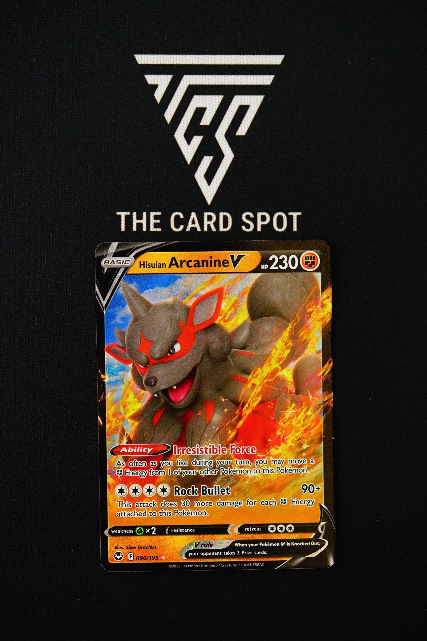 090/195 Hisuian Arcanine V - Pokemon TCG - THE CARD SPOT PTY LTD.Pokemon Raw CardsPokémon