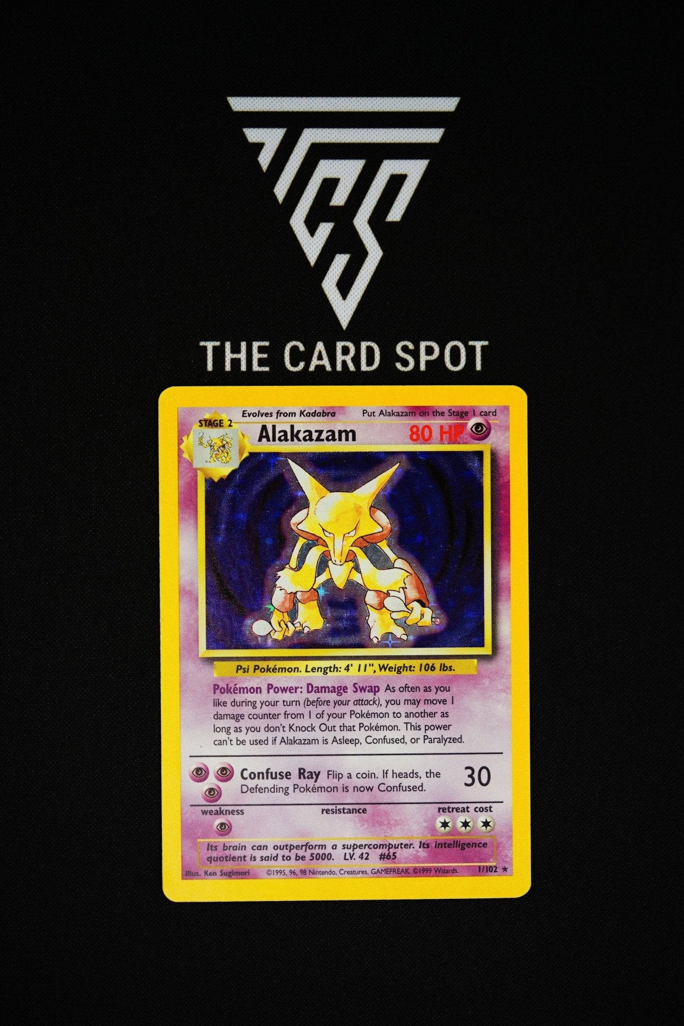 1/102 Alakazam Holo Base Set - Pokemon - THE CARD SPOT PTY LTD.Pokemon Raw CardsPokémon