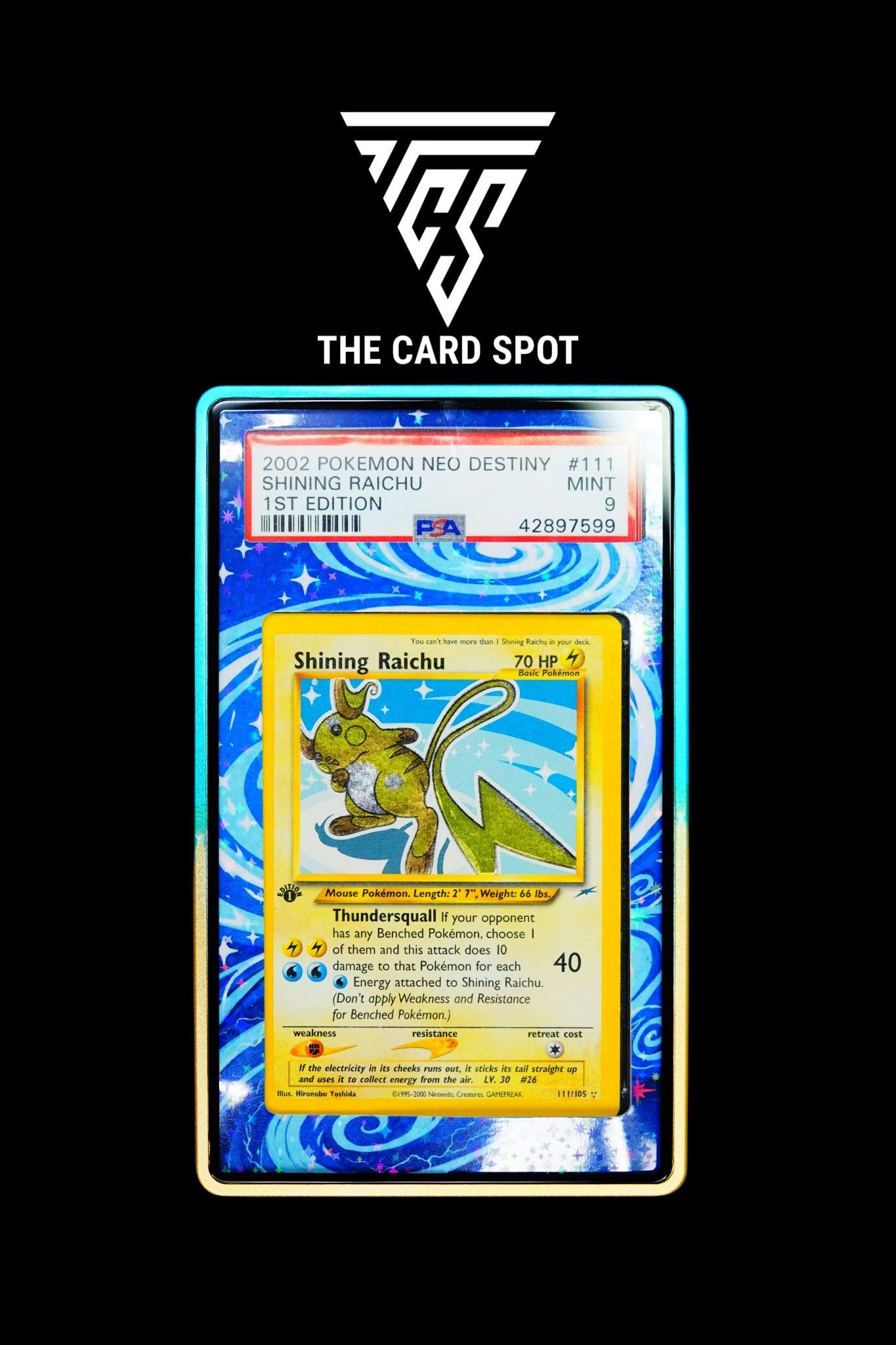 111/105 Shining Raichu 1st Edition PSA 9 - Pokemon TCG - THE CARD SPOT PTY LTD.
