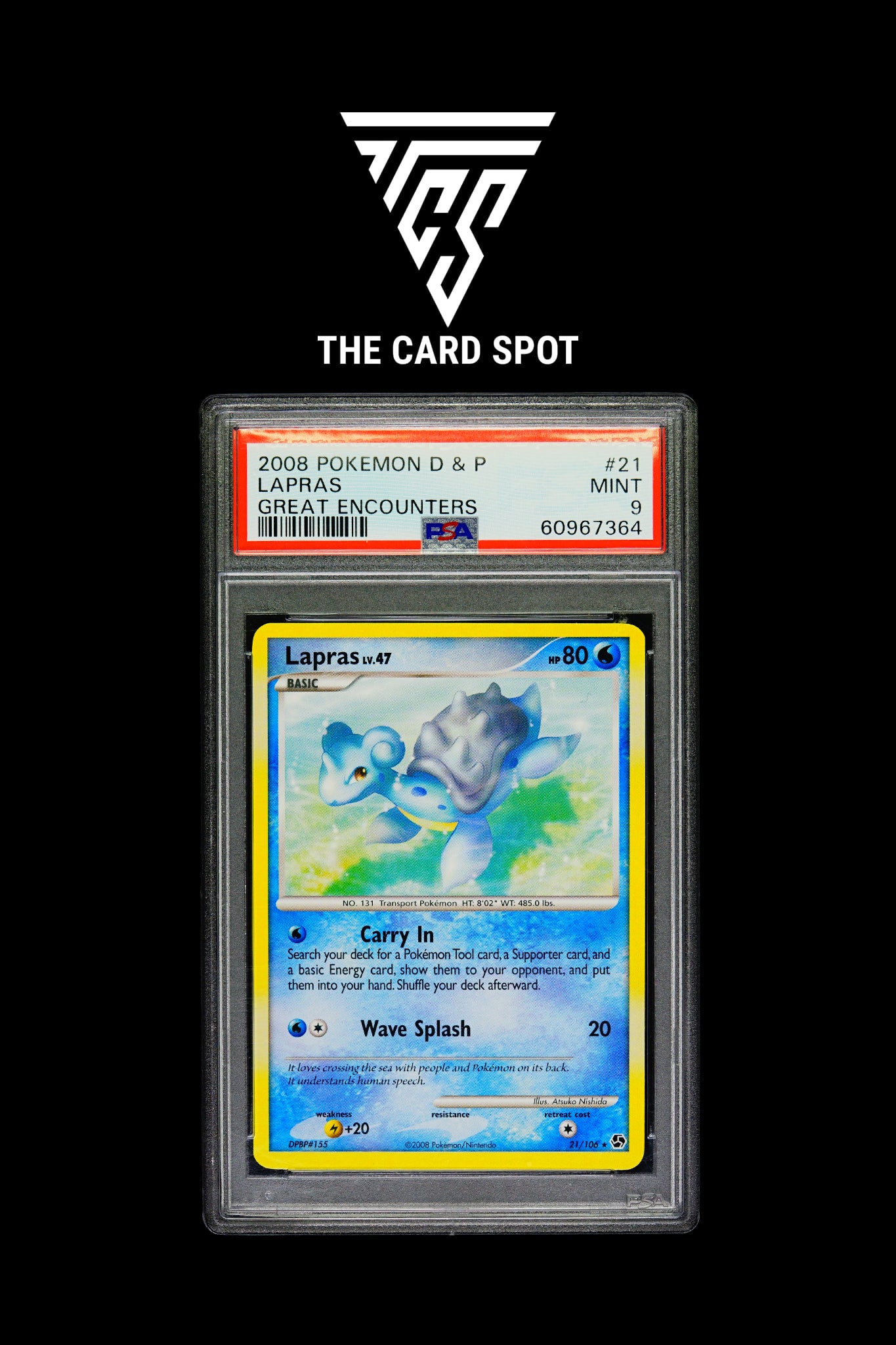 21/106 Lapras PSA 9 - Pokemon TCG