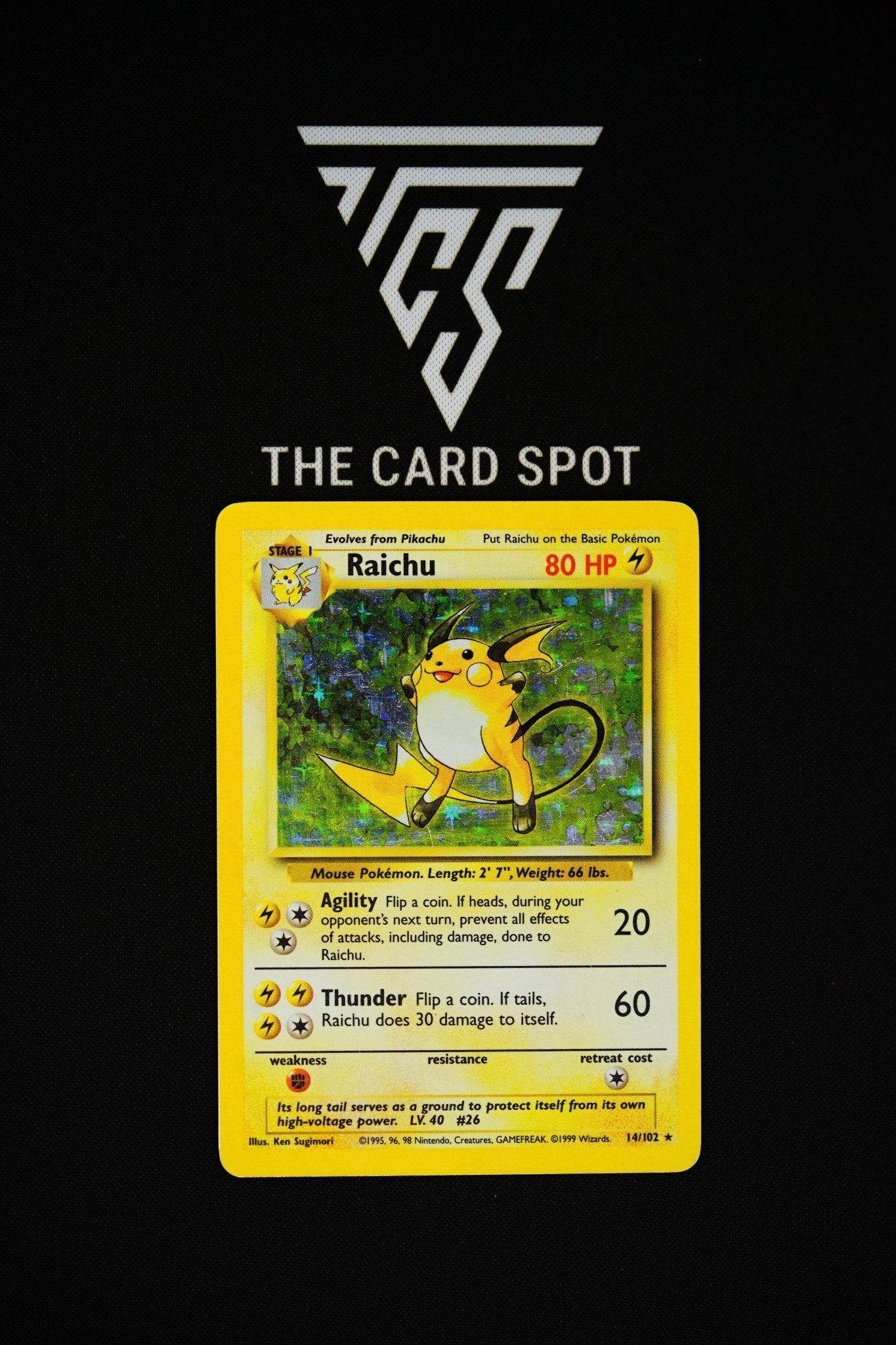 14/102 Raichu Holo Base set - Pokemon - THE CARD SPOT PTY LTD.Pokemon Raw CardsPokémon