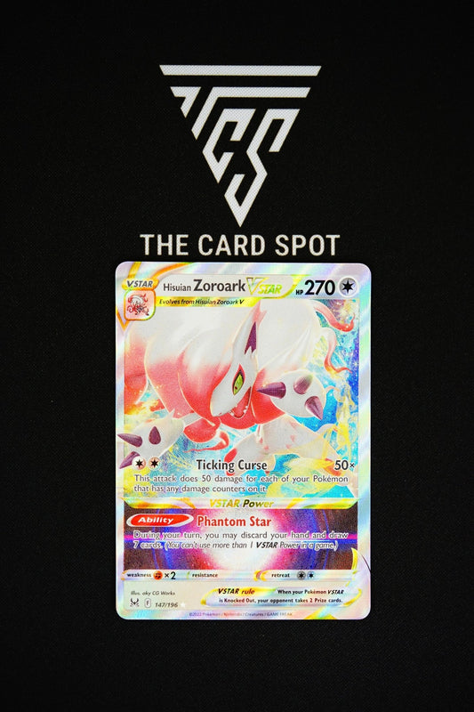 147/196 hisuian Zoroark Vstar Pokemon Card - THE CARD SPOT PTY LTD.