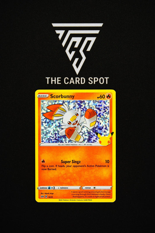 16/25 Scorbunny 25th Celebrations - Pokemon TCG - THE CARD SPOT PTY LTD.