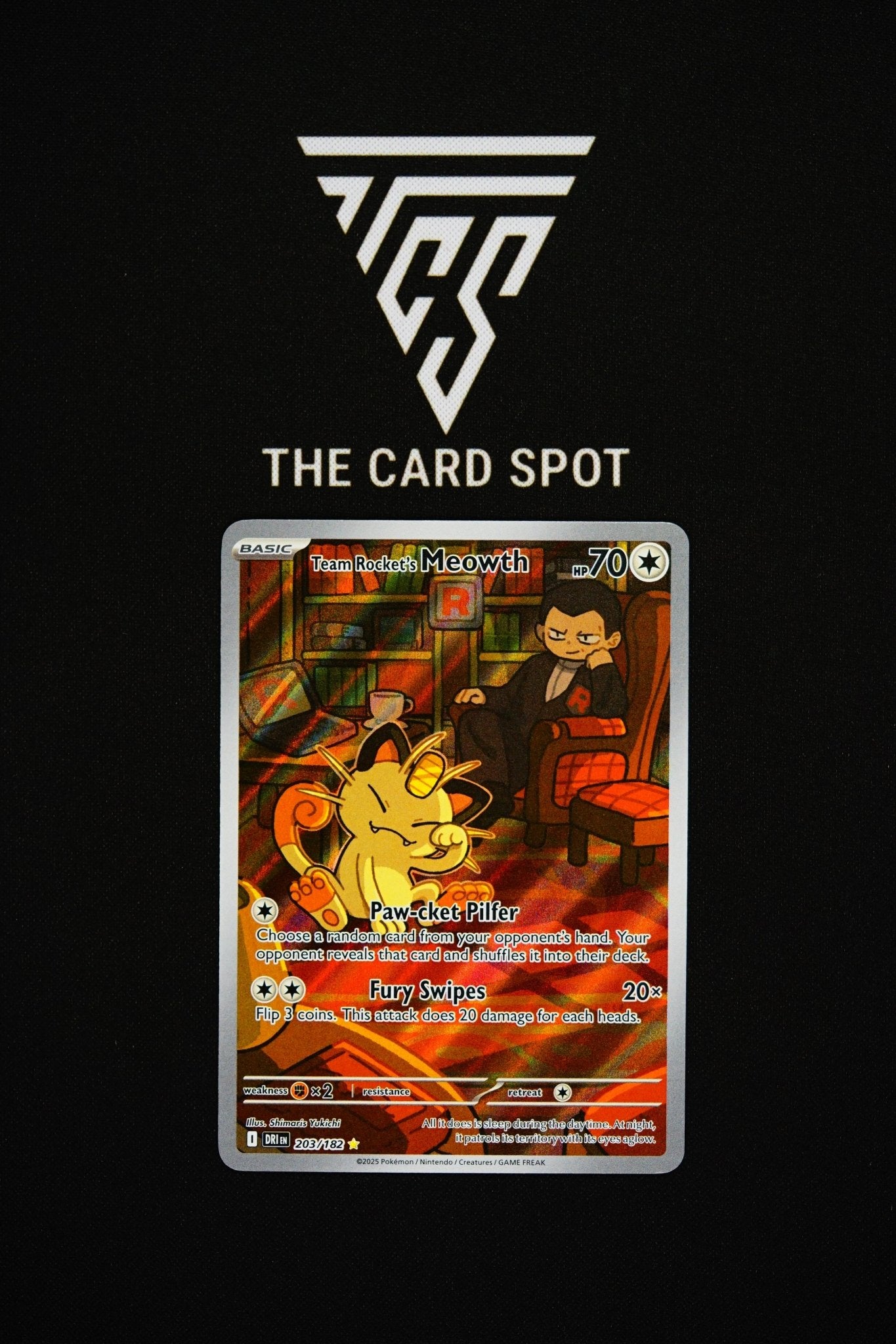 203/182 Team Rocket's Meowth - Pokemon TCG - THE CARD SPOT PTY LTD.
