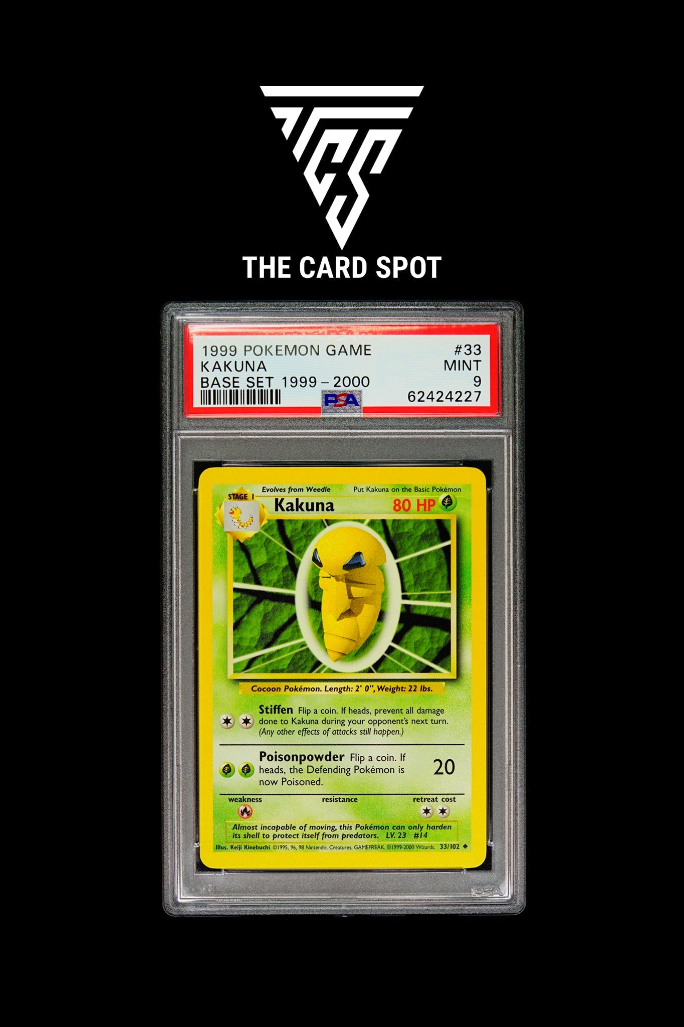 33/102 Kakuna PSA 9 - Pokemon TCG - THE CARD SPOT PTY LTD.