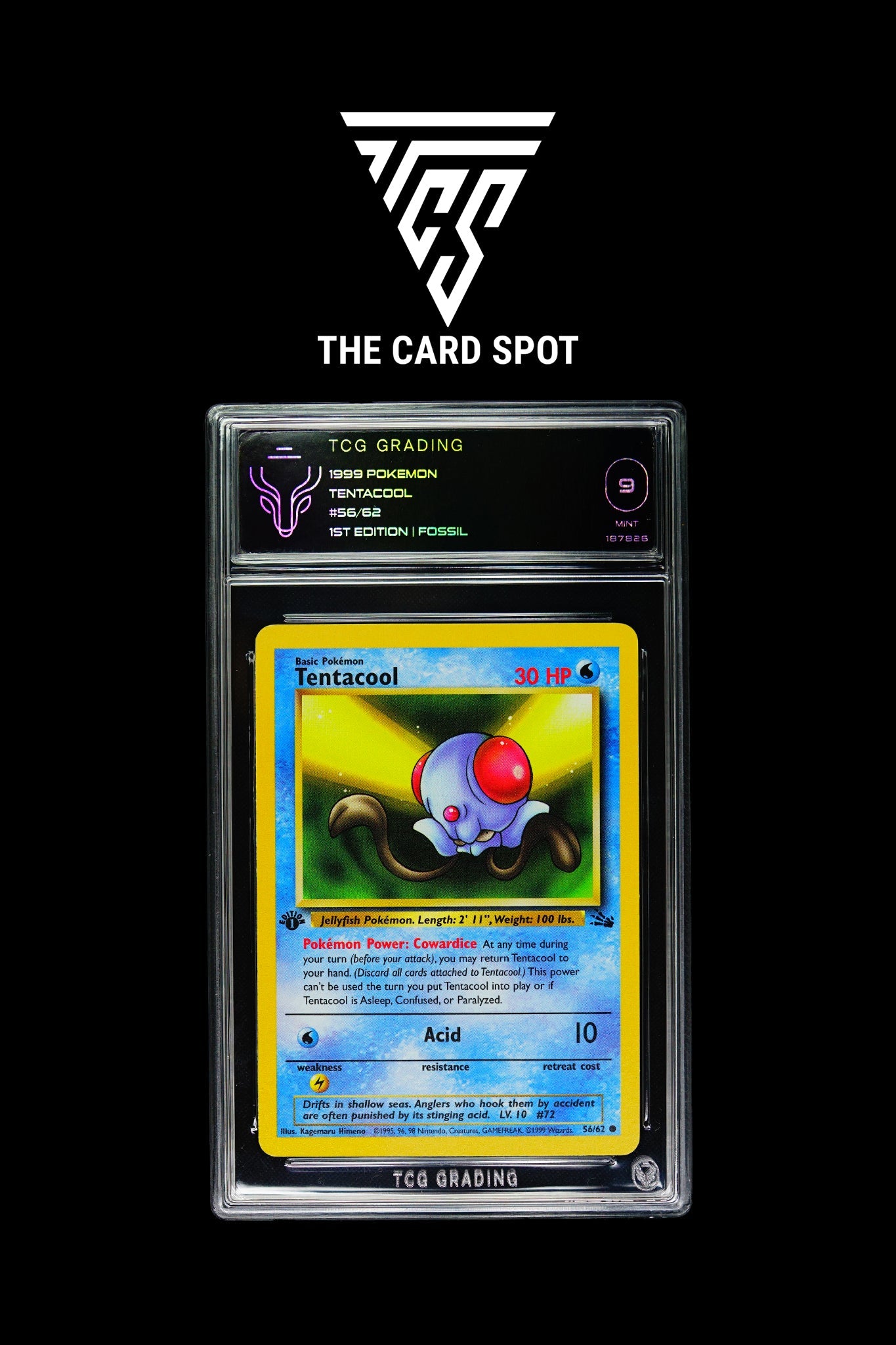 56/62 - Tentacool 1st Edition Fossil TCG 9 - Pokemon TCG - THE CARD SPOT PTY LTD.