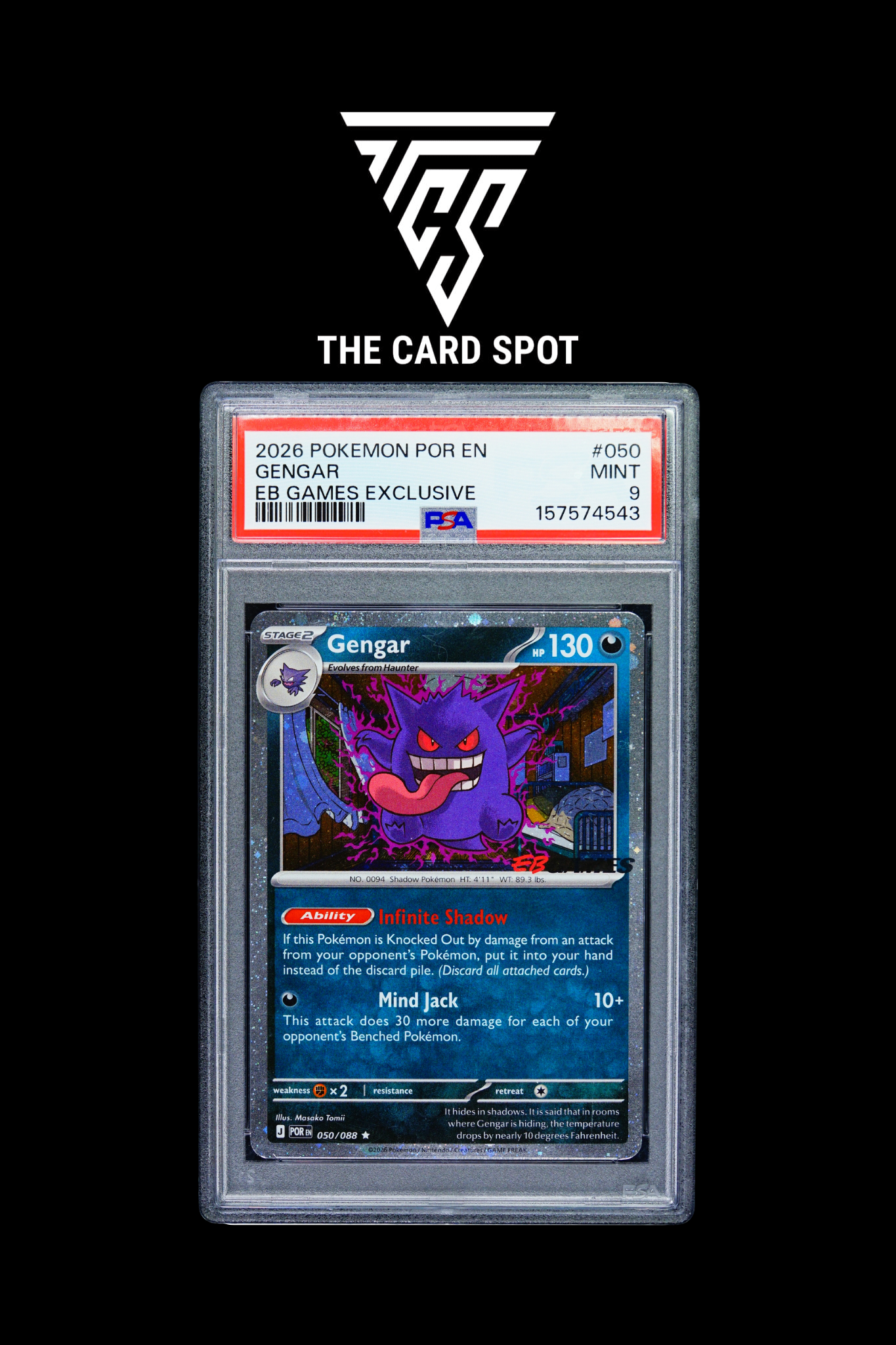 050/088 Gengar [EB Games Promo] PSA 9 - Pokemon TCG