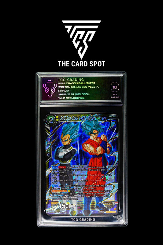 BT21 - 110 SR - SSB Son Goku & SSB Vegeta, Rivaly - Dragon Ball Card TCG 10 (like PSA) - THE CARD SPOT PTY LTD.