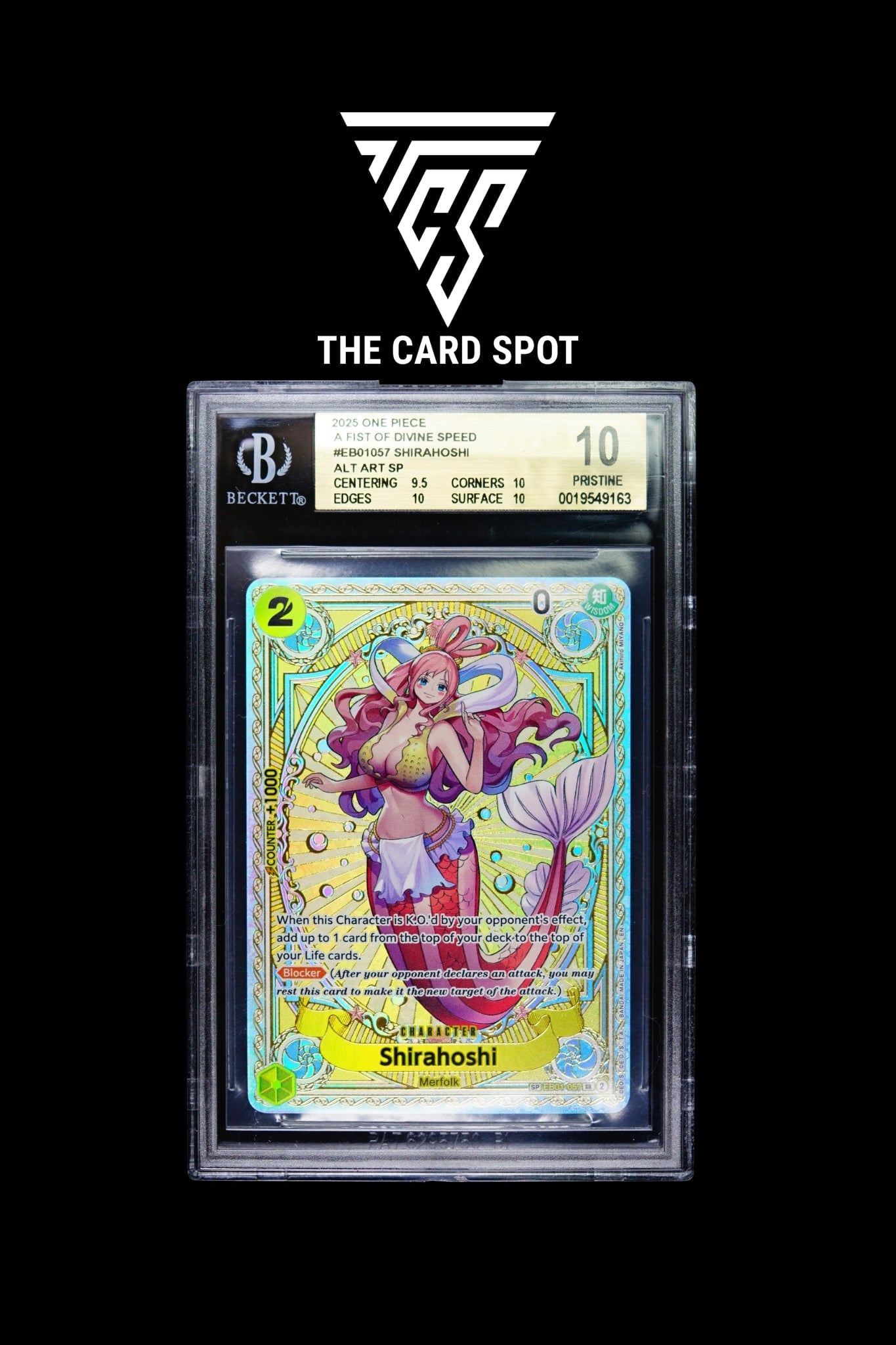EB01 - 057 Shirahoshi SP BGS 10 - One Piece TCG - THE CARD SPOT PTY LTD.