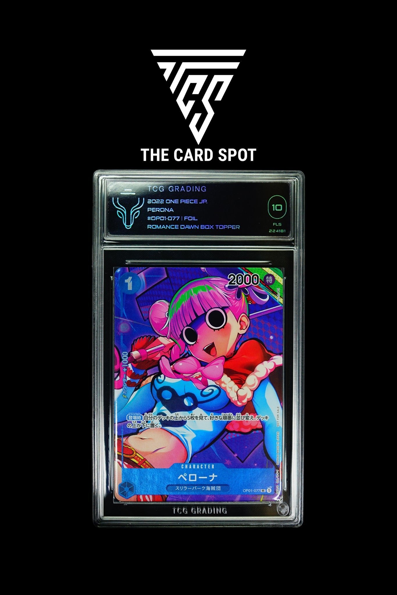 OP01 - 077 Perona One Piece TCG 10 - THE CARD SPOT PTY LTD.ONE PIECE GRADEDONE PIECE