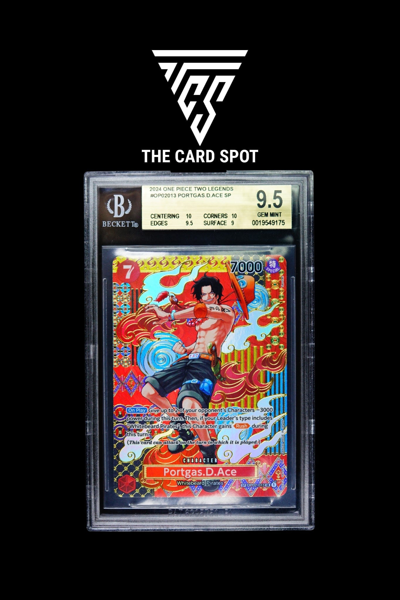 OP02 - 013 Portgas.D.Ace BGS 9.5 - One Piece TCG - THE CARD SPOT PTY LTD.